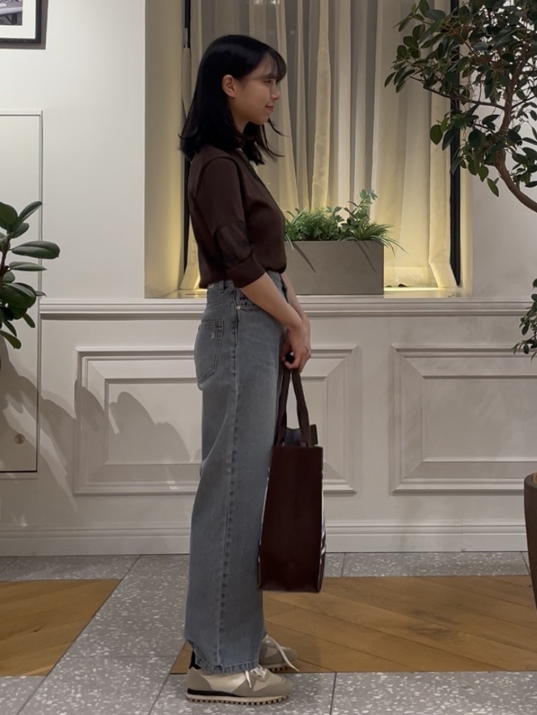 Lilyさんの「DRESSTERIOR｜【日本製/シアー素材】ウォッシャブルニット ハーフスリーブプルオーバー」を使ったコーディネート
