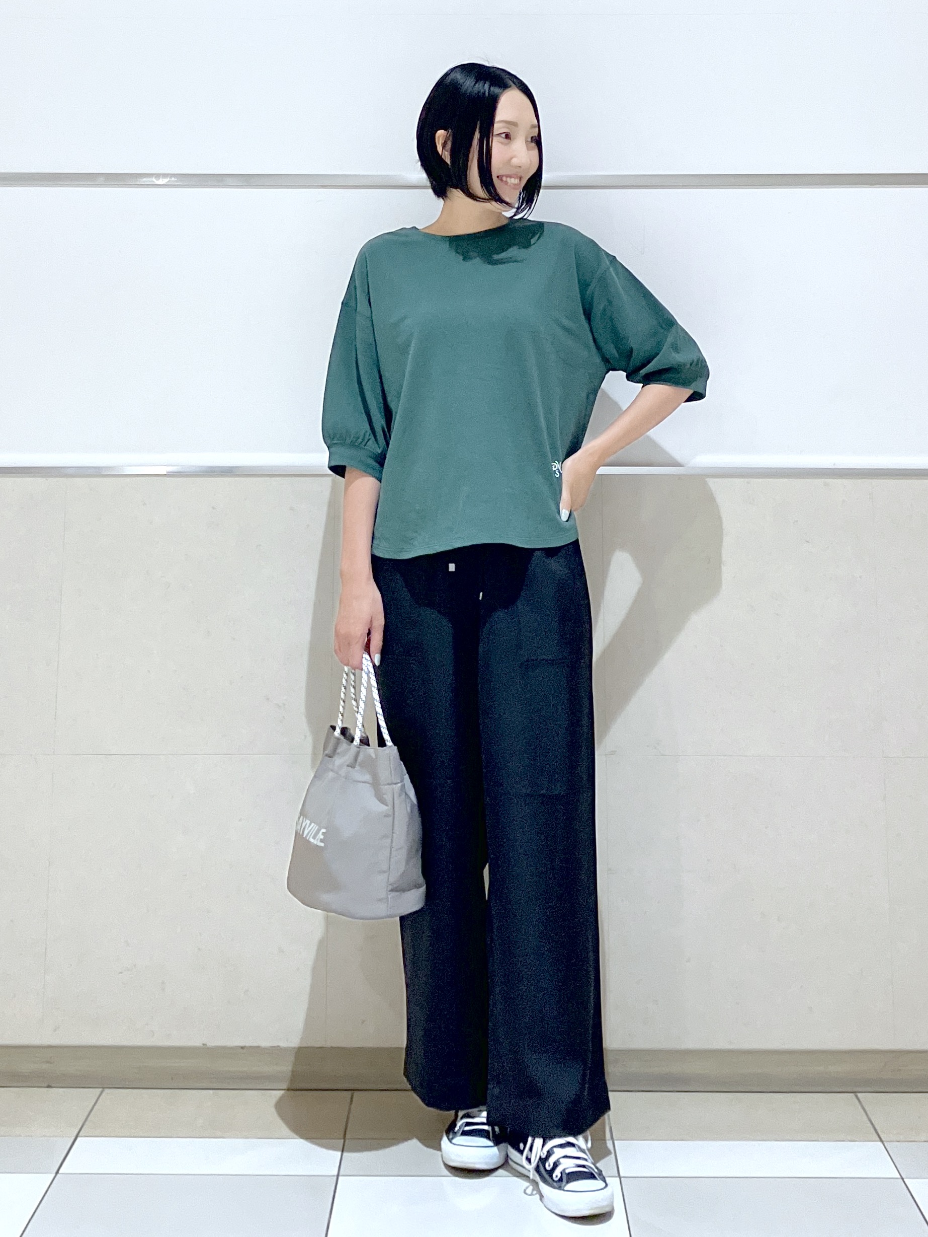 eriko さんの「Dessin｜バックヘンリーカットソー5分袖」を使ったコーディネート