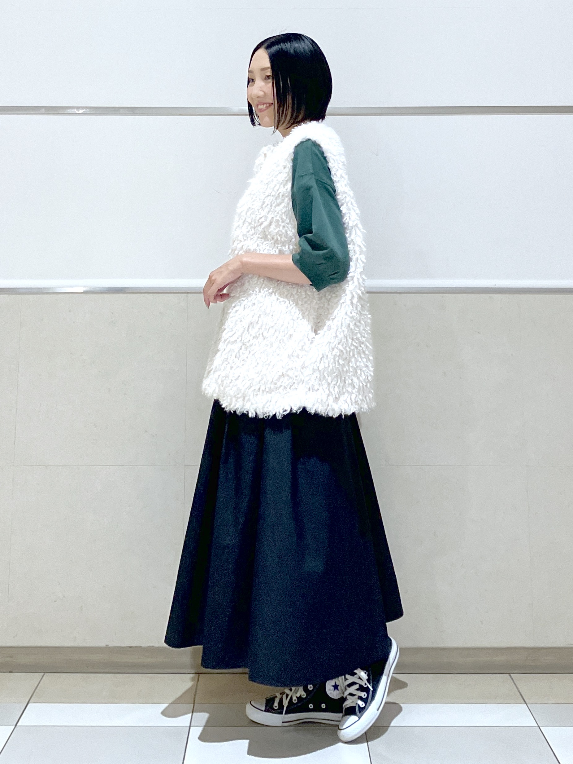 eriko さんの「Dessin｜【高レビュー/洗える/XS-L】バックヘンリーミニ裏毛 5分袖」を使ったコーディネート