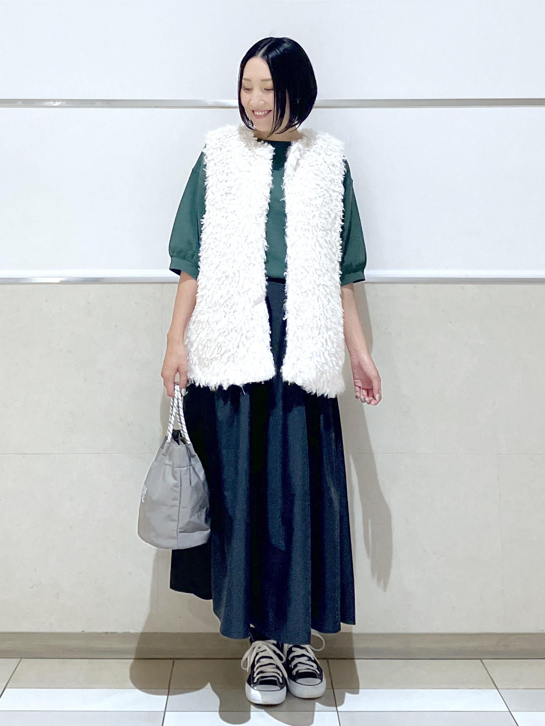 eriko さんの「Dessin｜【高レビュー/洗える/XS-L】バックヘンリーミニ裏毛 5分袖」を使ったコーディネート