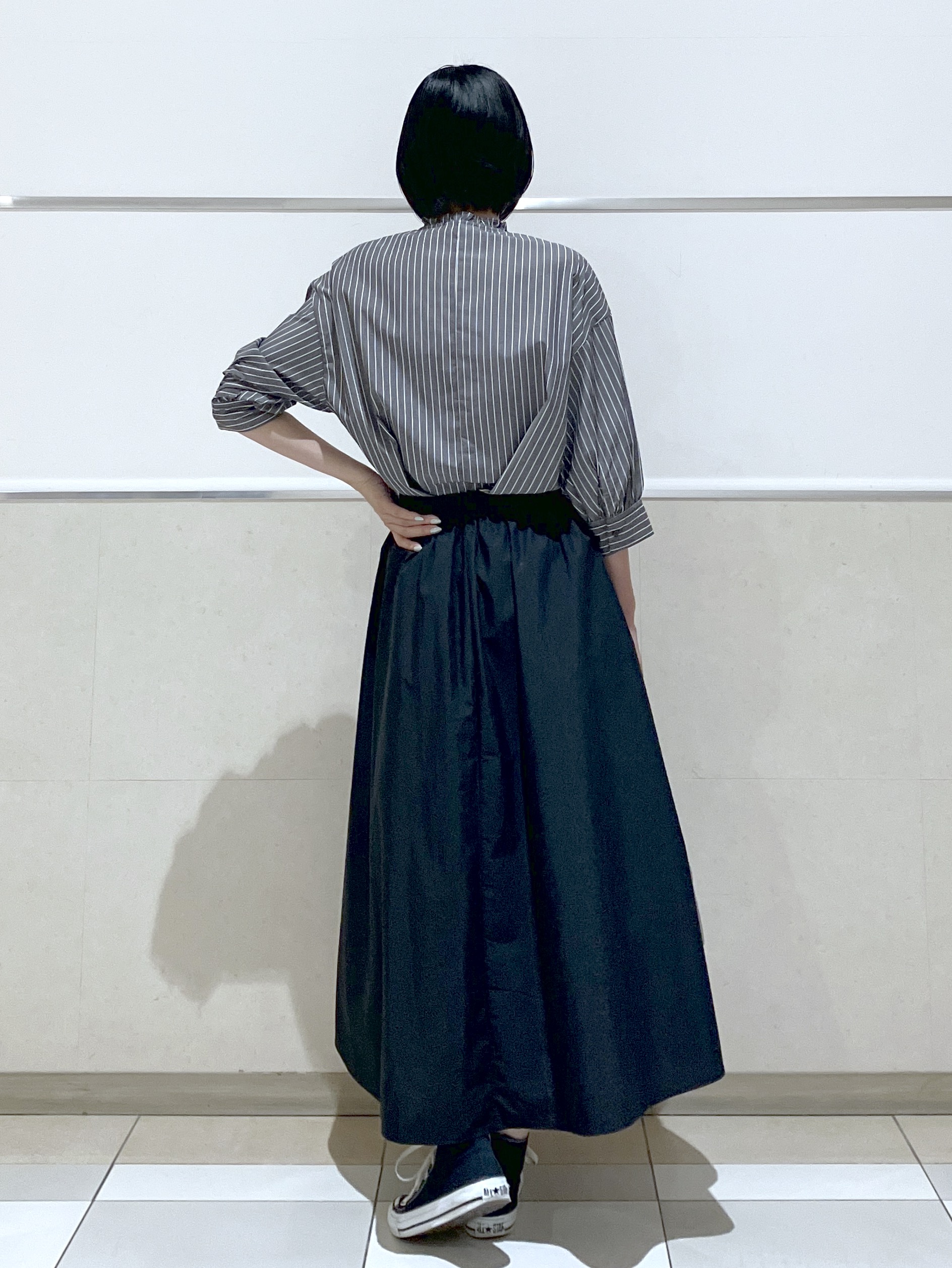 eriko さんの「Dessin｜【UVカット】ストライプフリルブラウス6分袖」を使ったコーディネート