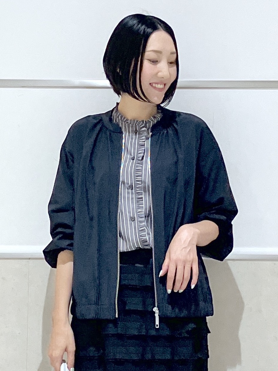 eriko さんの「Dessin｜【UVカット】ストライプフリルブラウス6分袖」を使ったコーディネート