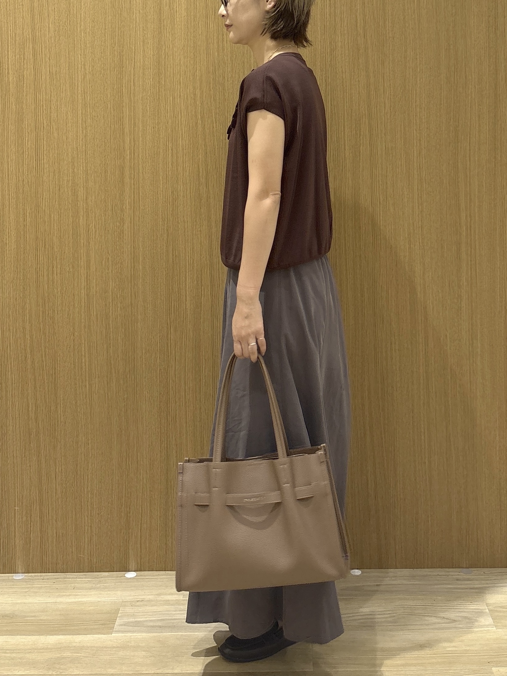たけねぇさんの「OPAQUE.CLIP｜【UV】フリルフレンチスリーブニット《接触冷感／洗濯機OK》」を使ったコーディネート