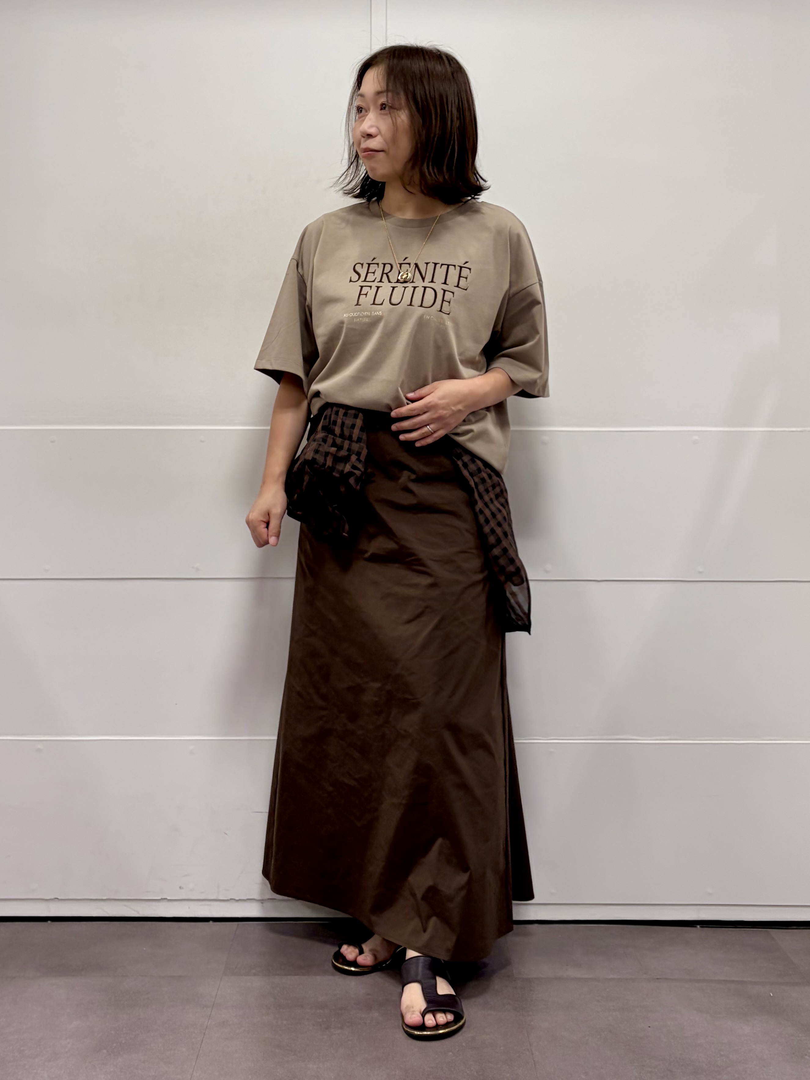 TOKOさんの「UNTITLED｜【丈感すっきり】ベロアプリントロゴT」を使ったコーディネート