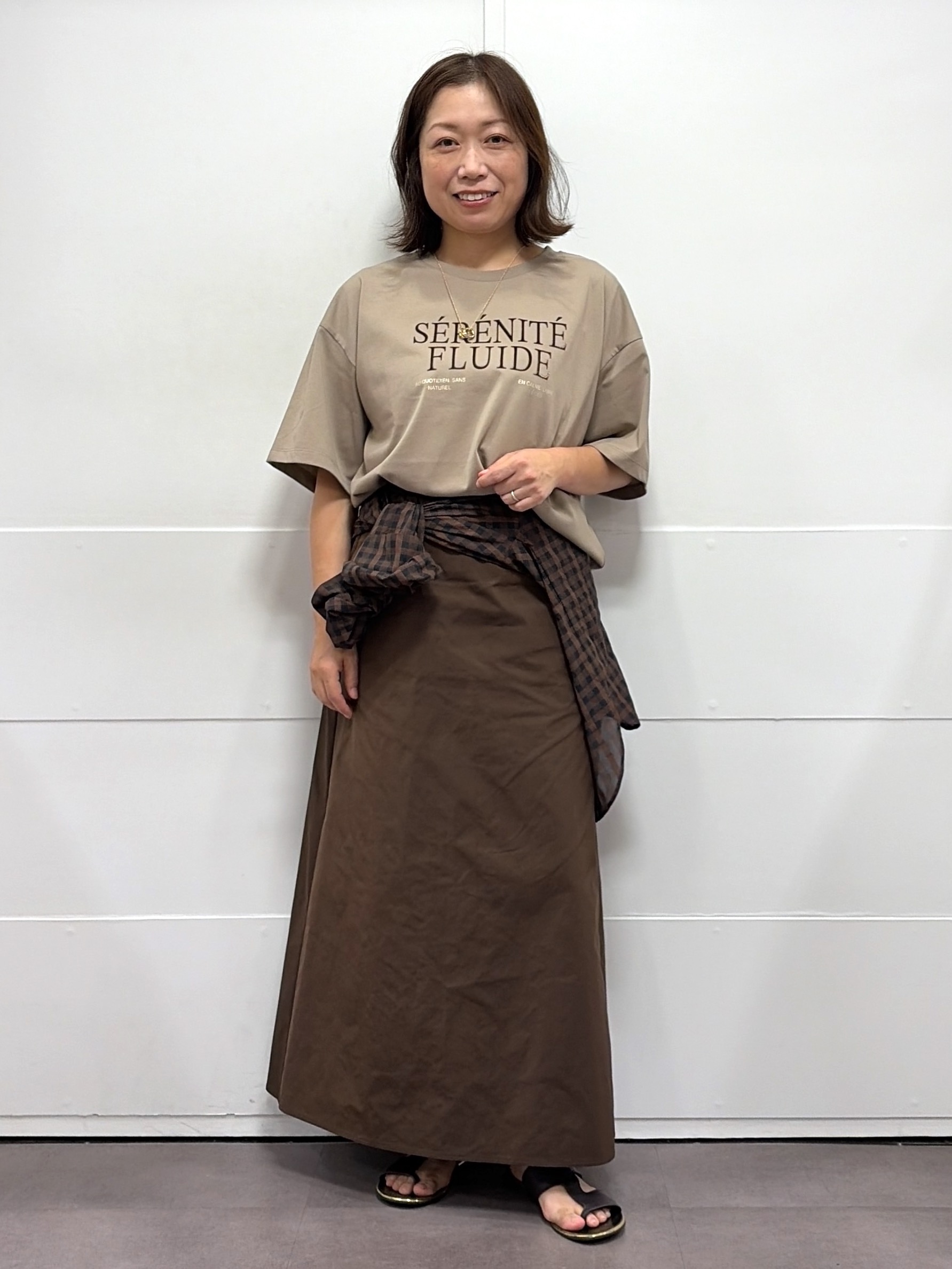 TOKOさんの「UNTITLED｜【丈感すっきり】ベロアプリントロゴT」を使ったコーディネート