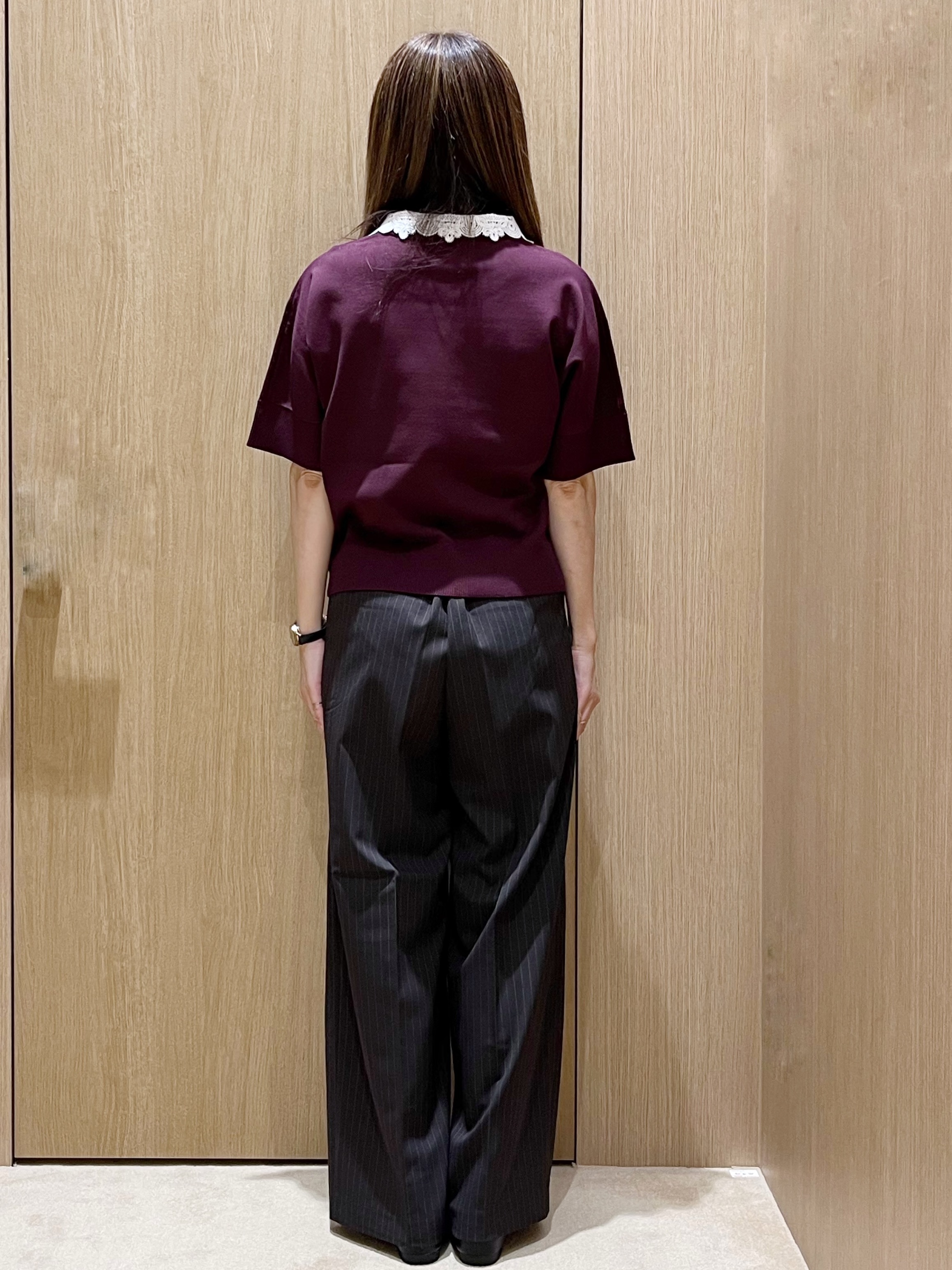 yukariさんの「OPAQUE.CLIP｜【森絵梨佳さん着用】2WAY衿ドッキングニット《洗濯機OK》」を使ったコーディネート