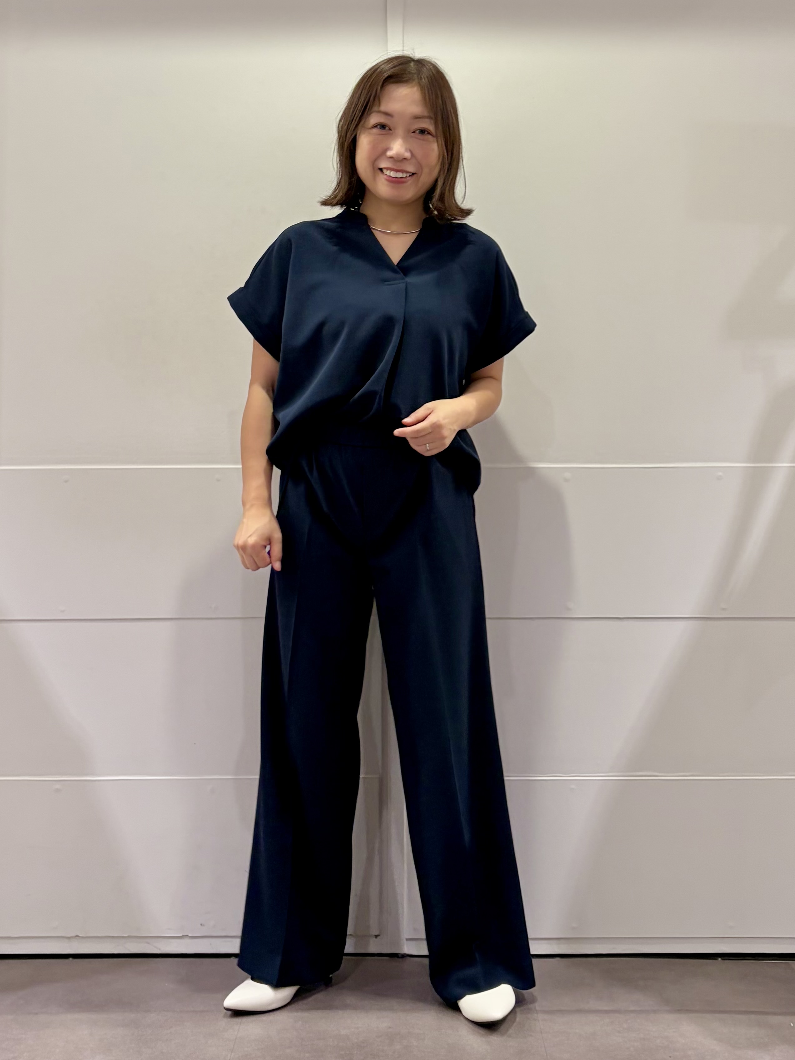 TOKOさんの「UNTITLED｜【秋の通勤羽織/セットアップ可/UVカット】エアリークール半袖ジャケット」を使ったコーディネート