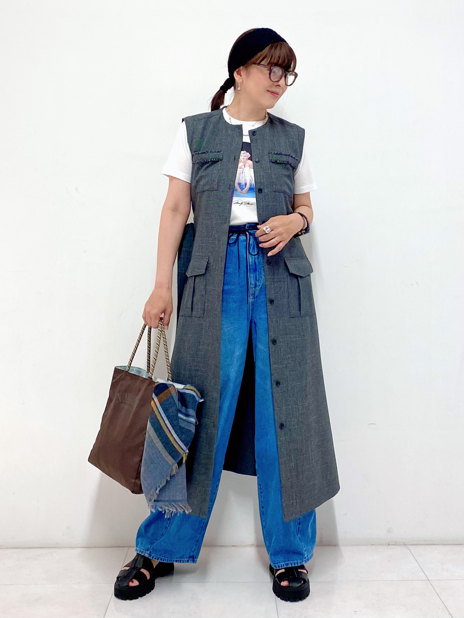 Sawaguchiさんの「DRESSTERIOR｜【ウォッシャブル】ツイードライクワンピース」を使ったコーディネート