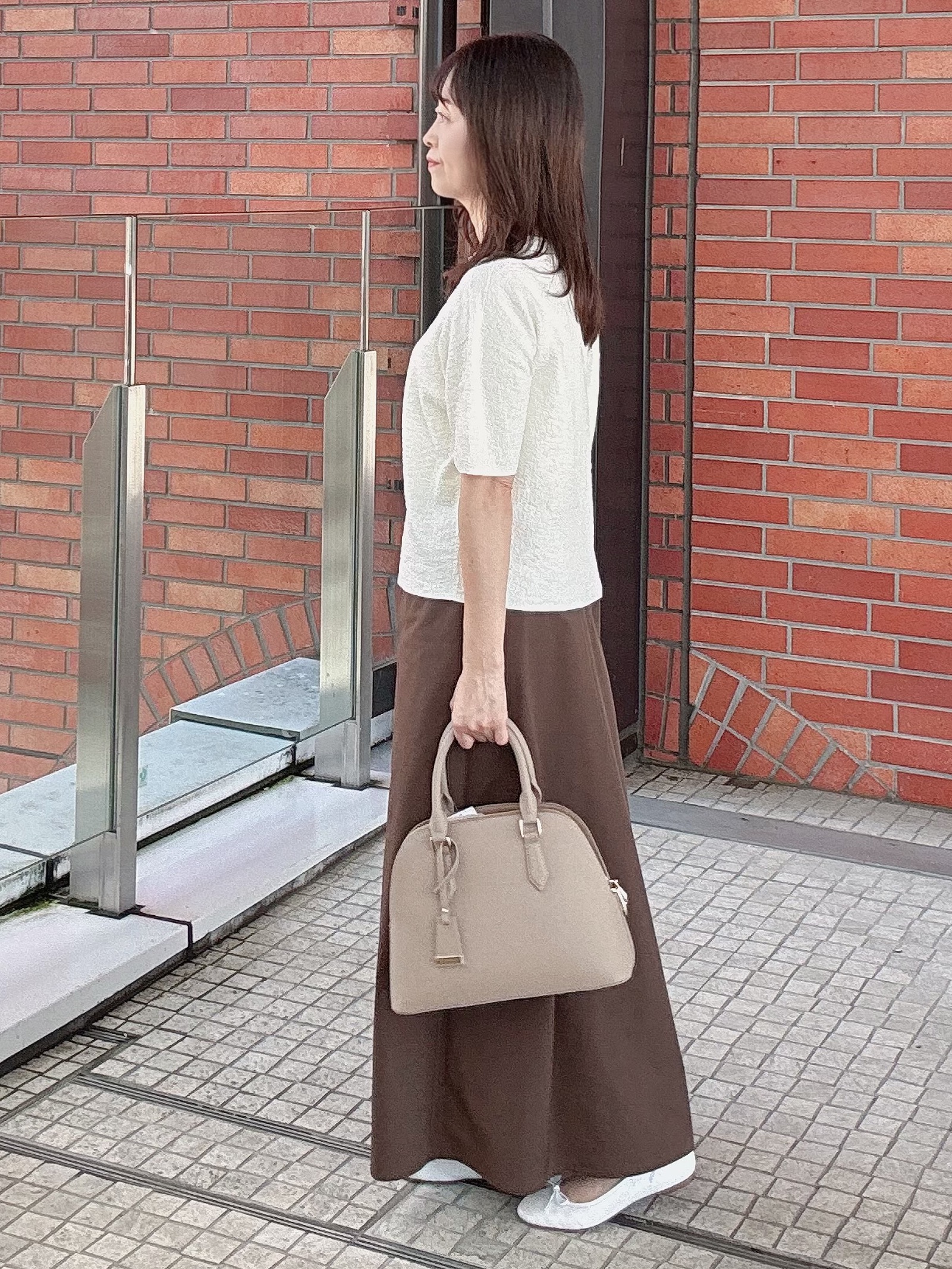 makiさんの「UNTITLED｜【セットアップ可/ストレッチ性】ドライタッチニットプルオーバー」を使ったコーディネート