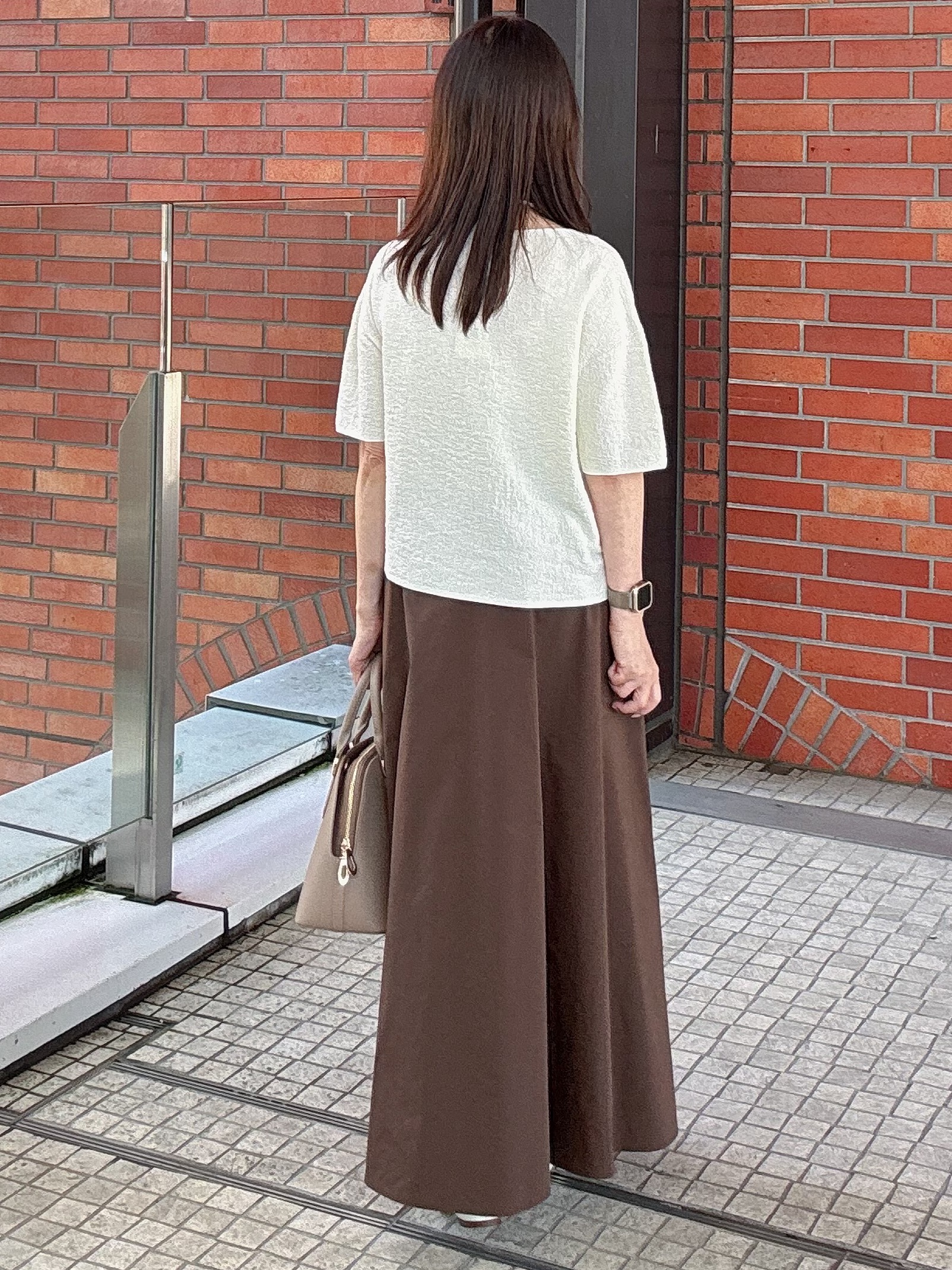 makiさんの「UNTITLED｜【セットアップ可/ストレッチ性】ドライタッチニットプルオーバー」を使ったコーディネート