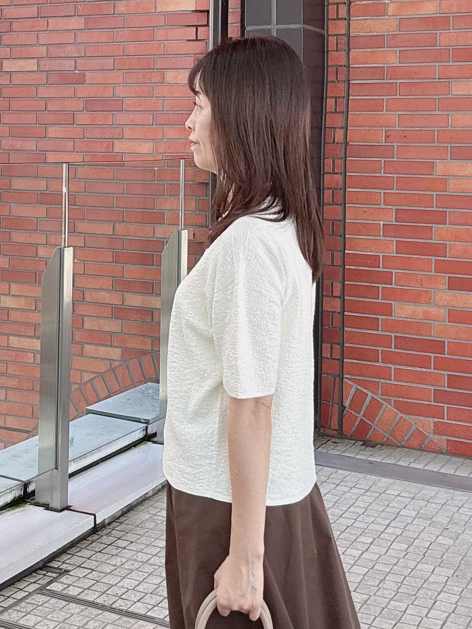 makiさんの「UNTITLED｜【セットアップ可/ストレッチ性】ドライタッチニットプルオーバー」を使ったコーディネート
