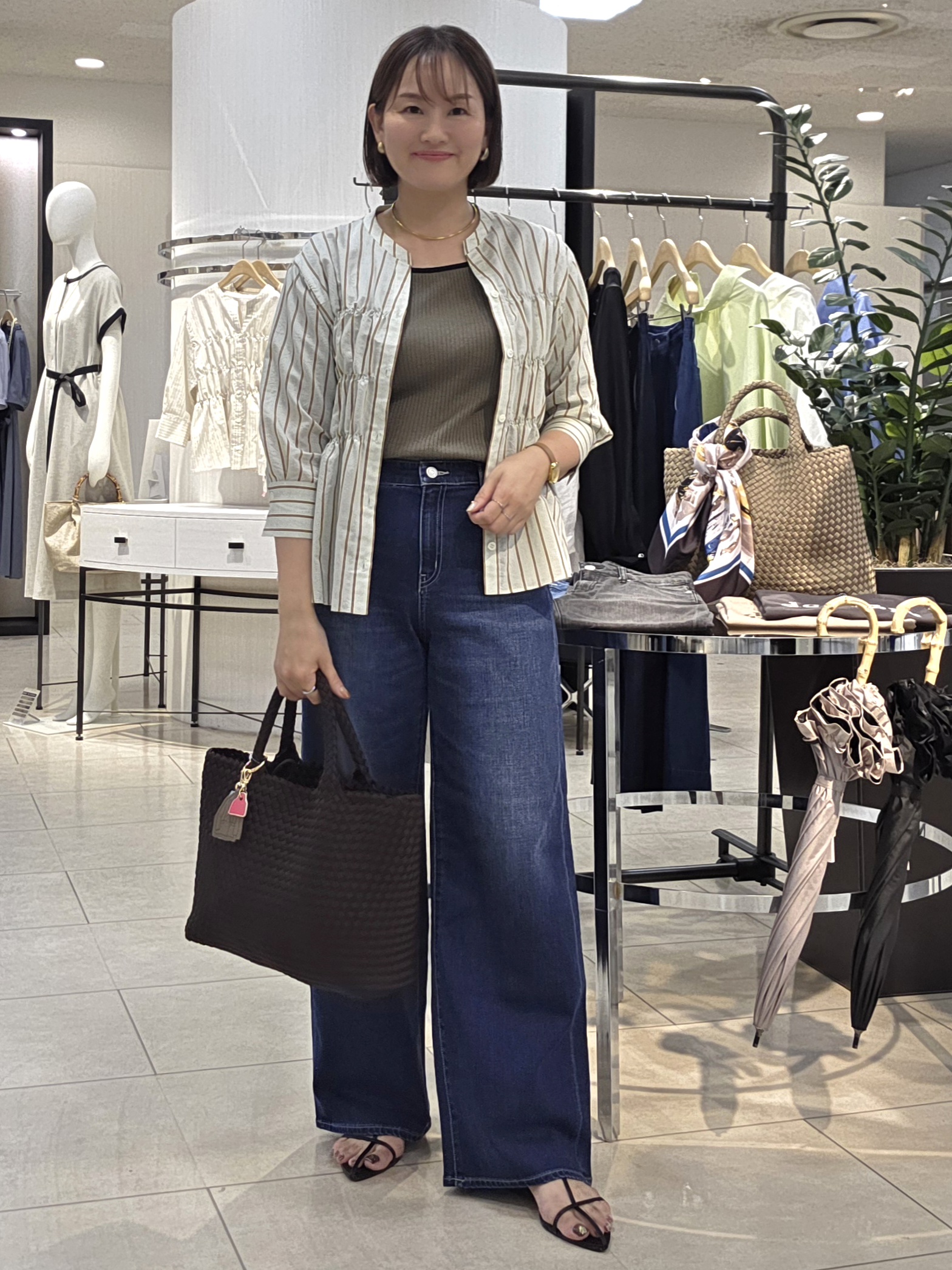 naokoさんの「UNTITLED｜ストライプシャーリングブラウス」を使ったコーディネート