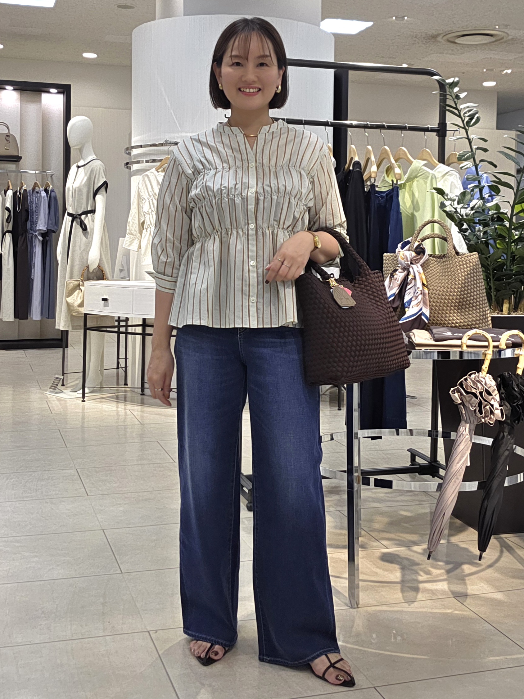 naokoさんの「UNTITLED｜ストライプシャーリングブラウス」を使ったコーディネート