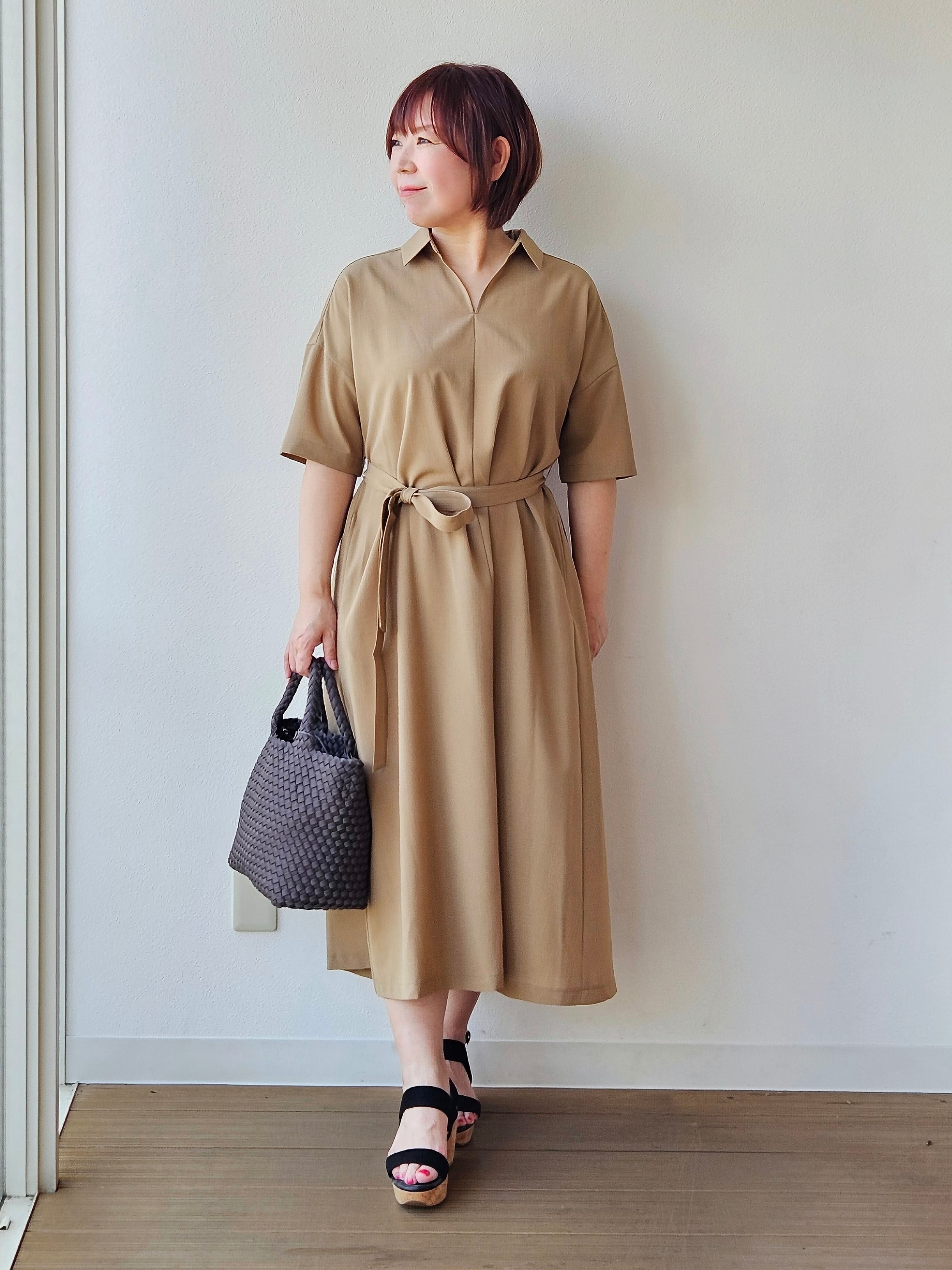 やじまさんの「UNTITLED｜【初秋も活躍/UVカット/接触冷感】エアリークールワンピース」を使ったコーディネート
