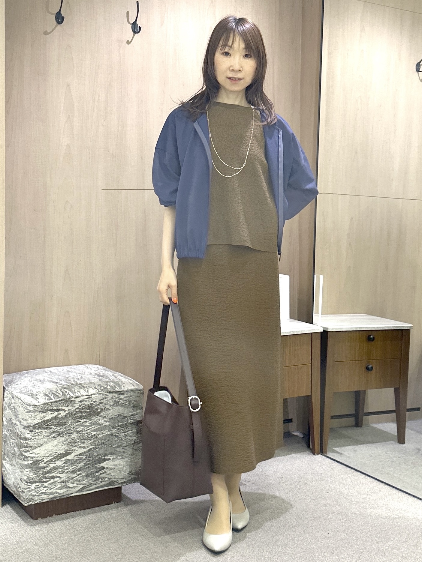 Miwaさんの「UNTITLED｜【秋羽織り/ジップ】トリコットシアーブラウス」を使ったコーディネート