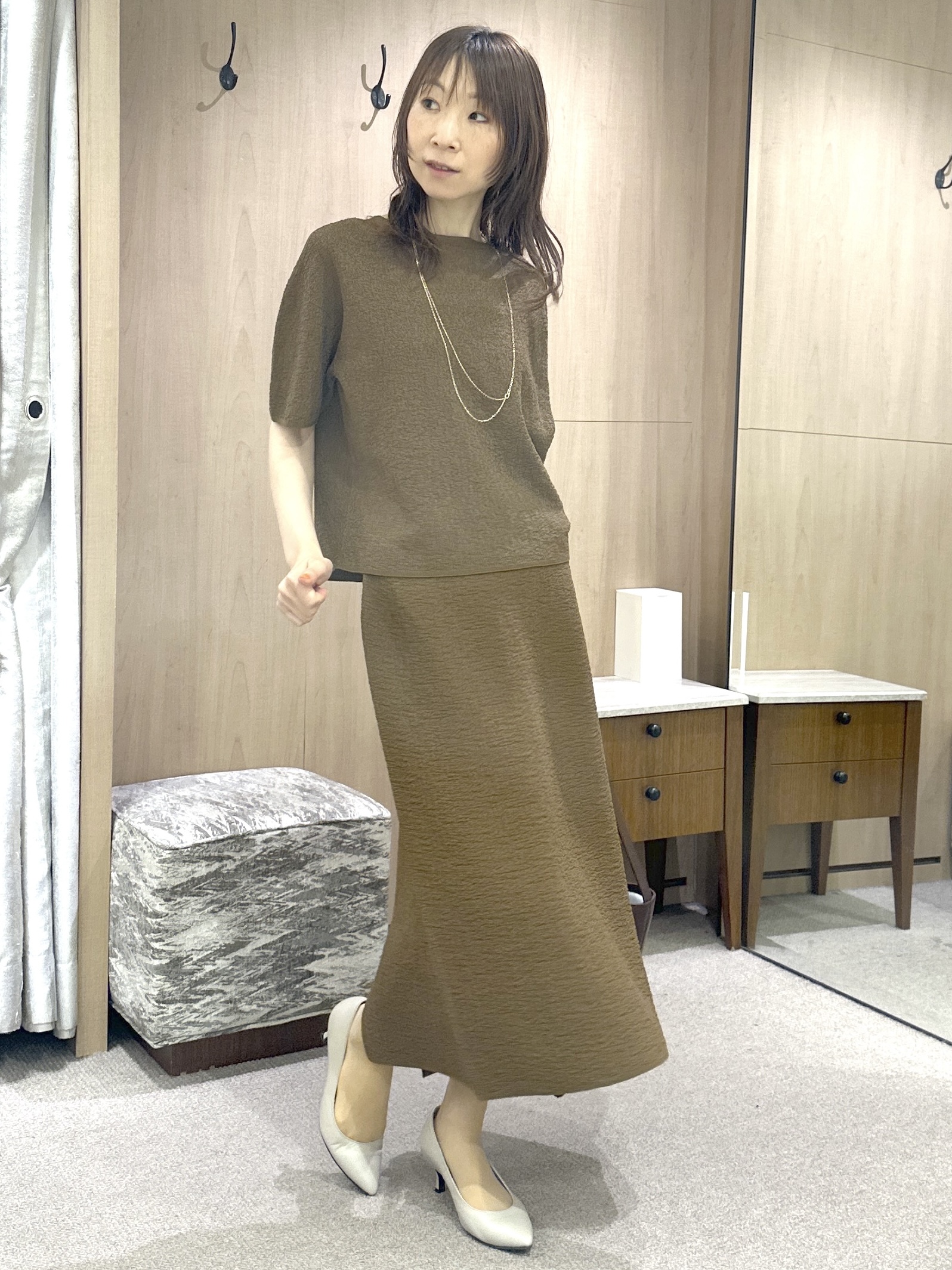 Miwaさんの「UNTITLED｜【秋羽織り/ジップ】トリコットシアーブラウス」を使ったコーディネート