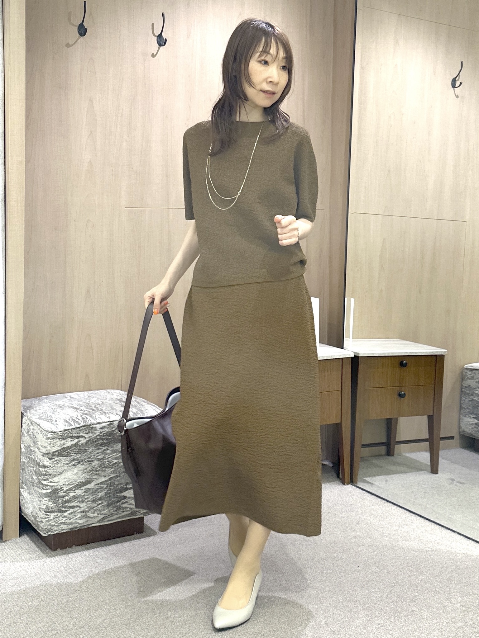 Miwaさんの「UNTITLED｜【秋羽織り/ジップ】トリコットシアーブラウス」を使ったコーディネート