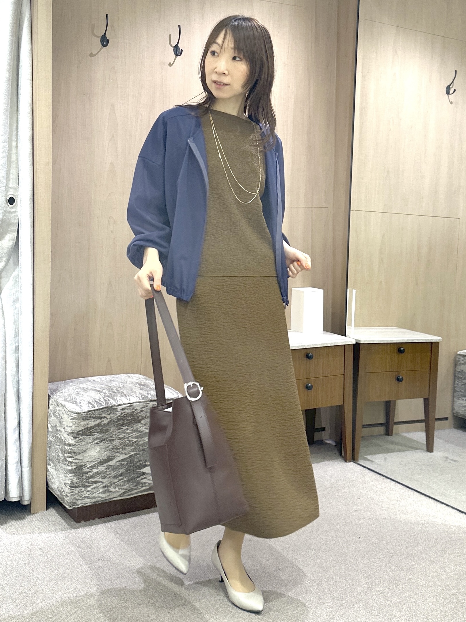 Miwaさんの「UNTITLED｜【秋羽織り/ジップ】トリコットシアーブラウス」を使ったコーディネート