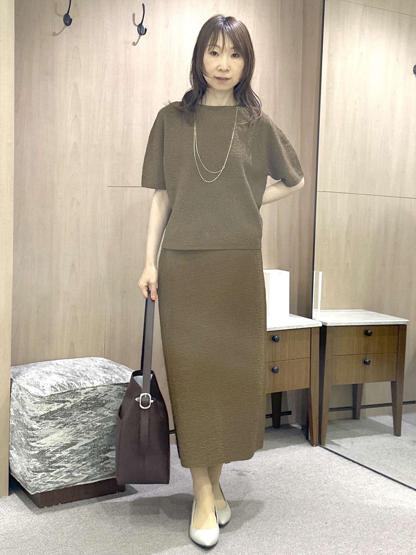 Miwaさんの「UNTITLED｜【秋羽織り/ジップ】トリコットシアーブラウス」を使ったコーディネート