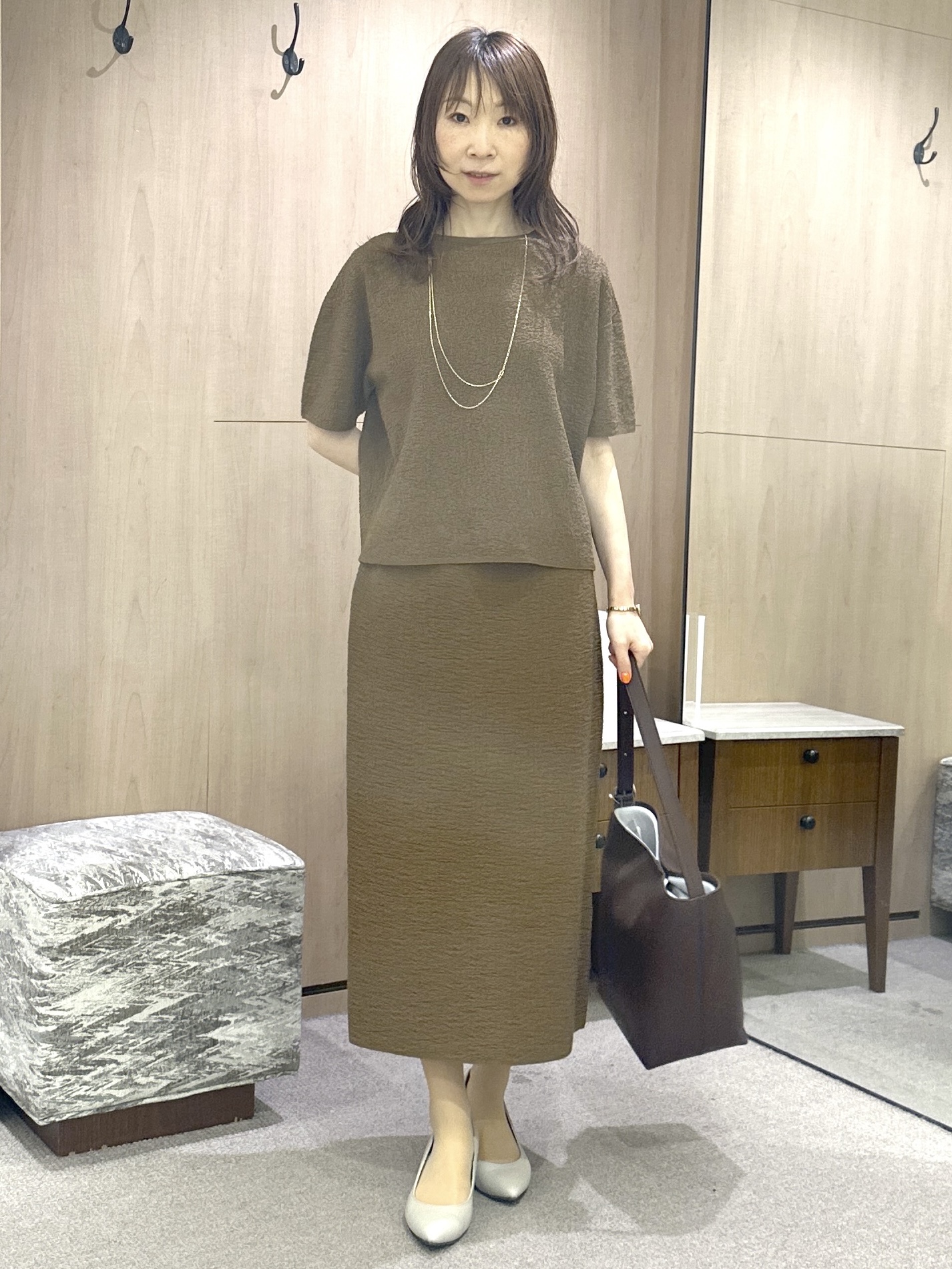 Miwaさんの「UNTITLED｜【秋羽織り/ジップ】トリコットシアーブラウス」を使ったコーディネート