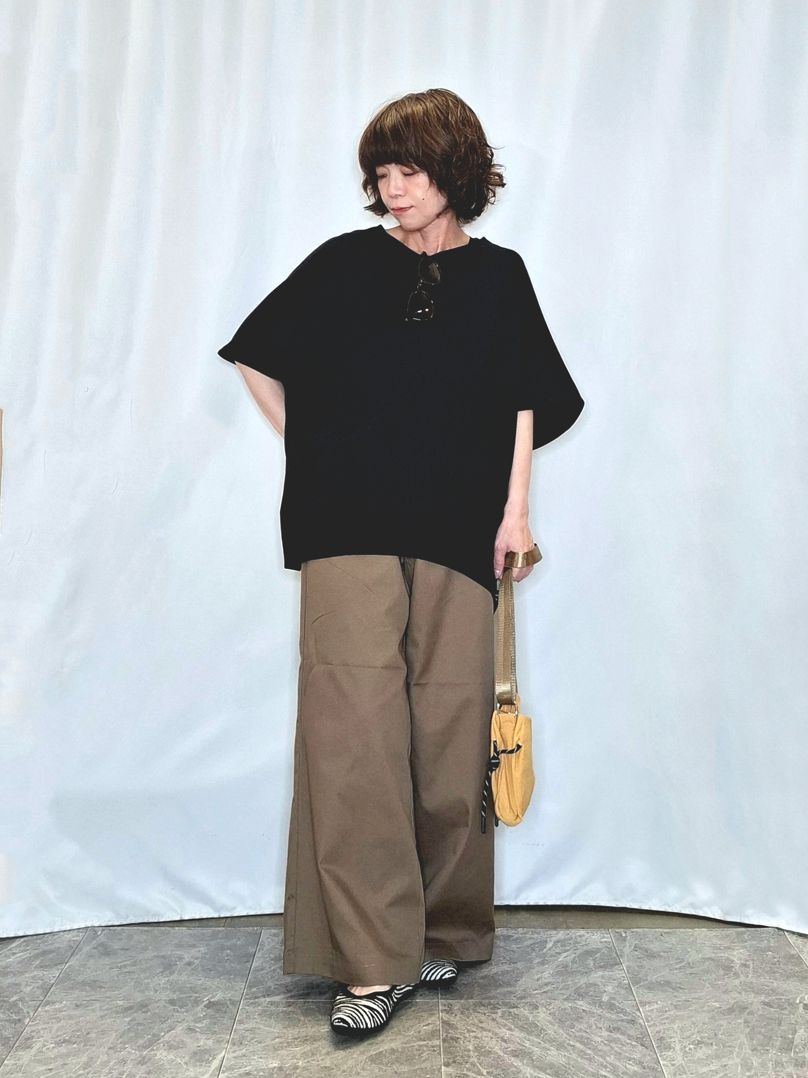 ぬーさんの「SHOO･LA･RUE｜【洗濯機可/体型カバー】インせず着られる 上品見えのドルマントップス」を使ったコーディネート