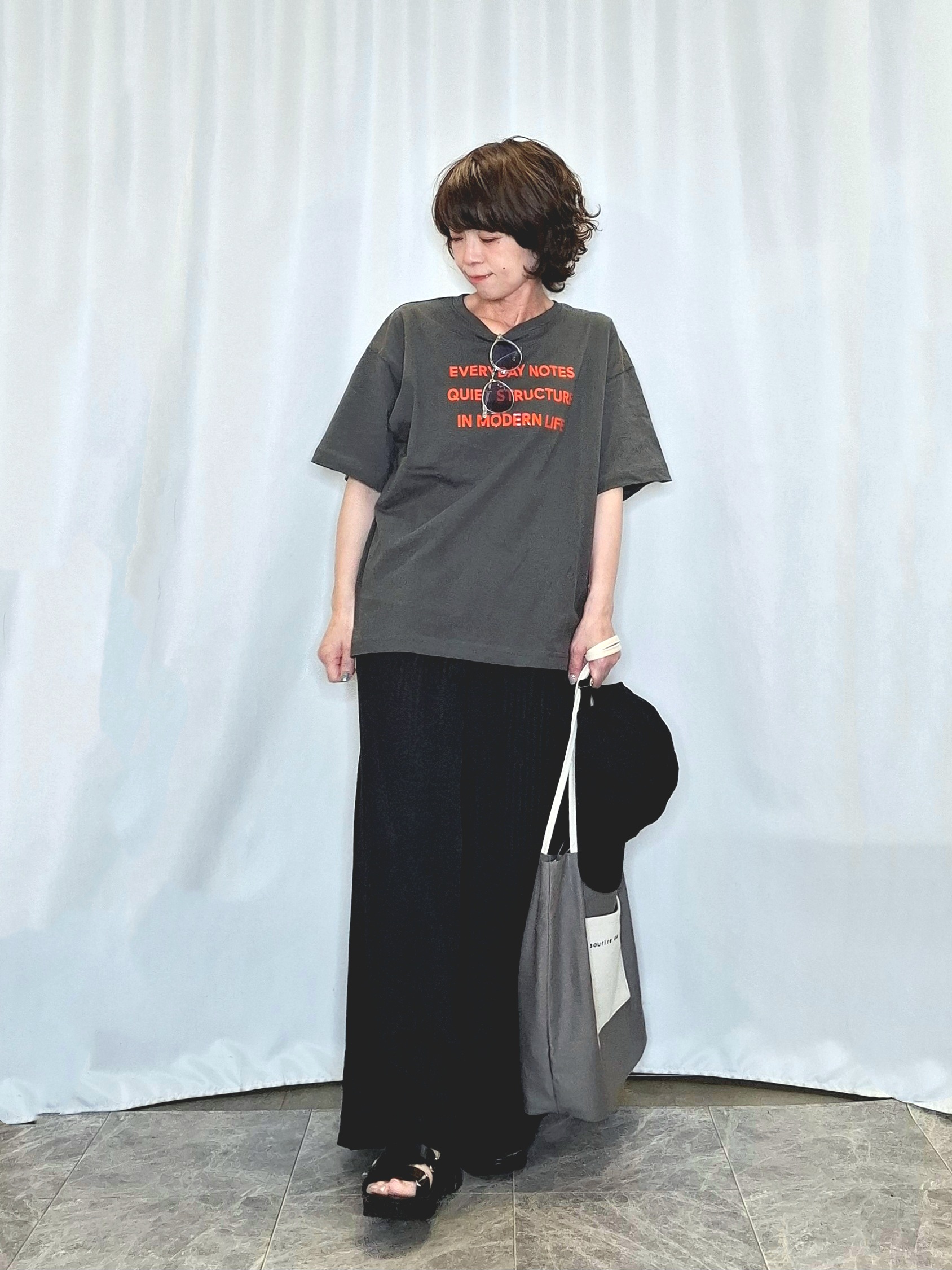 ぬーさんの「SHOO･LA･RUE｜【S-LL/5分袖/洗濯機可】程よい透け感 ポケット付きシャツ」を使ったコーディネート