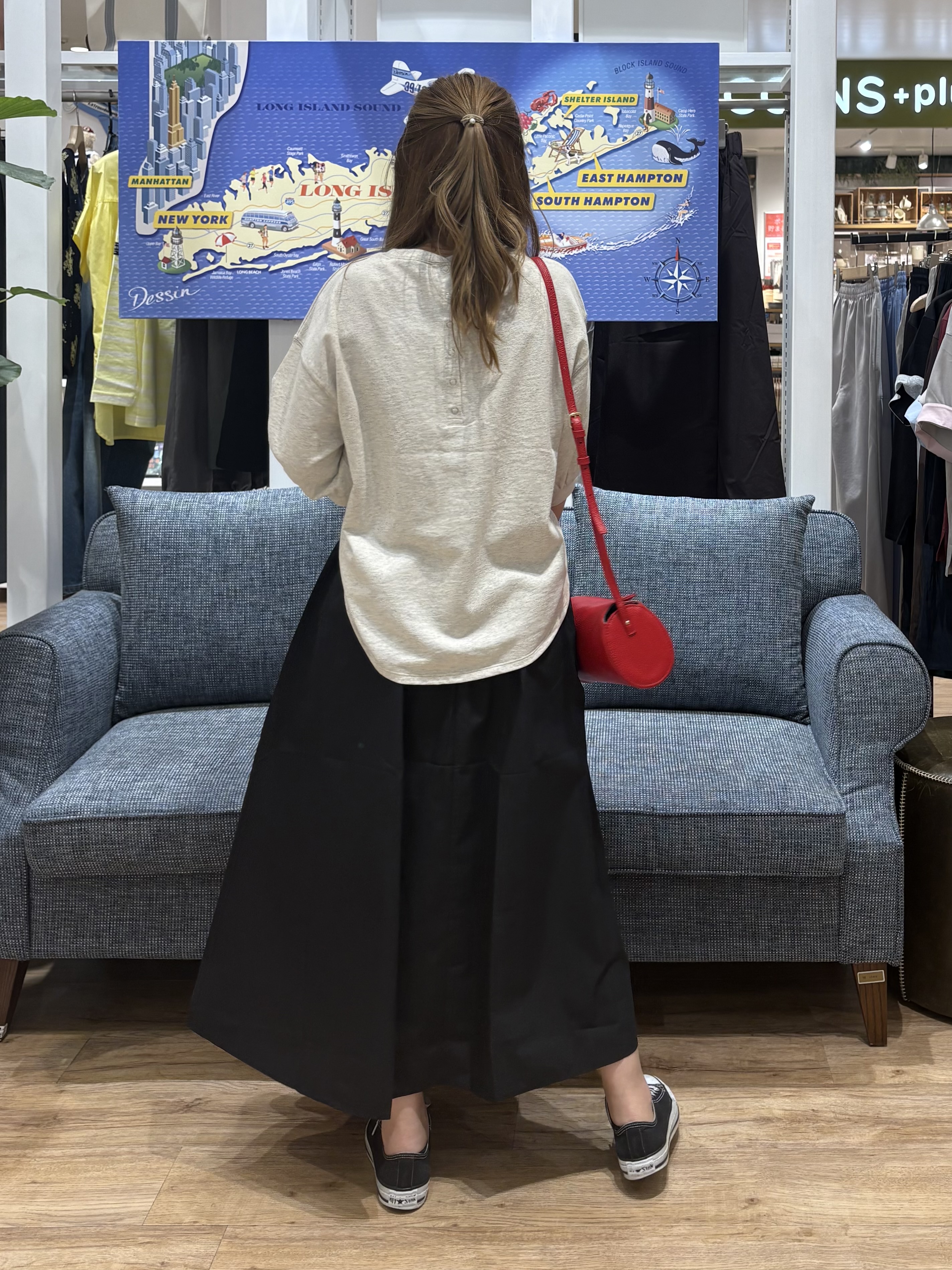 yuinaさんの「Dessin｜【高レビュー/洗える/XS-L】バックヘンリーミニ裏毛 5分袖」を使ったコーディネート