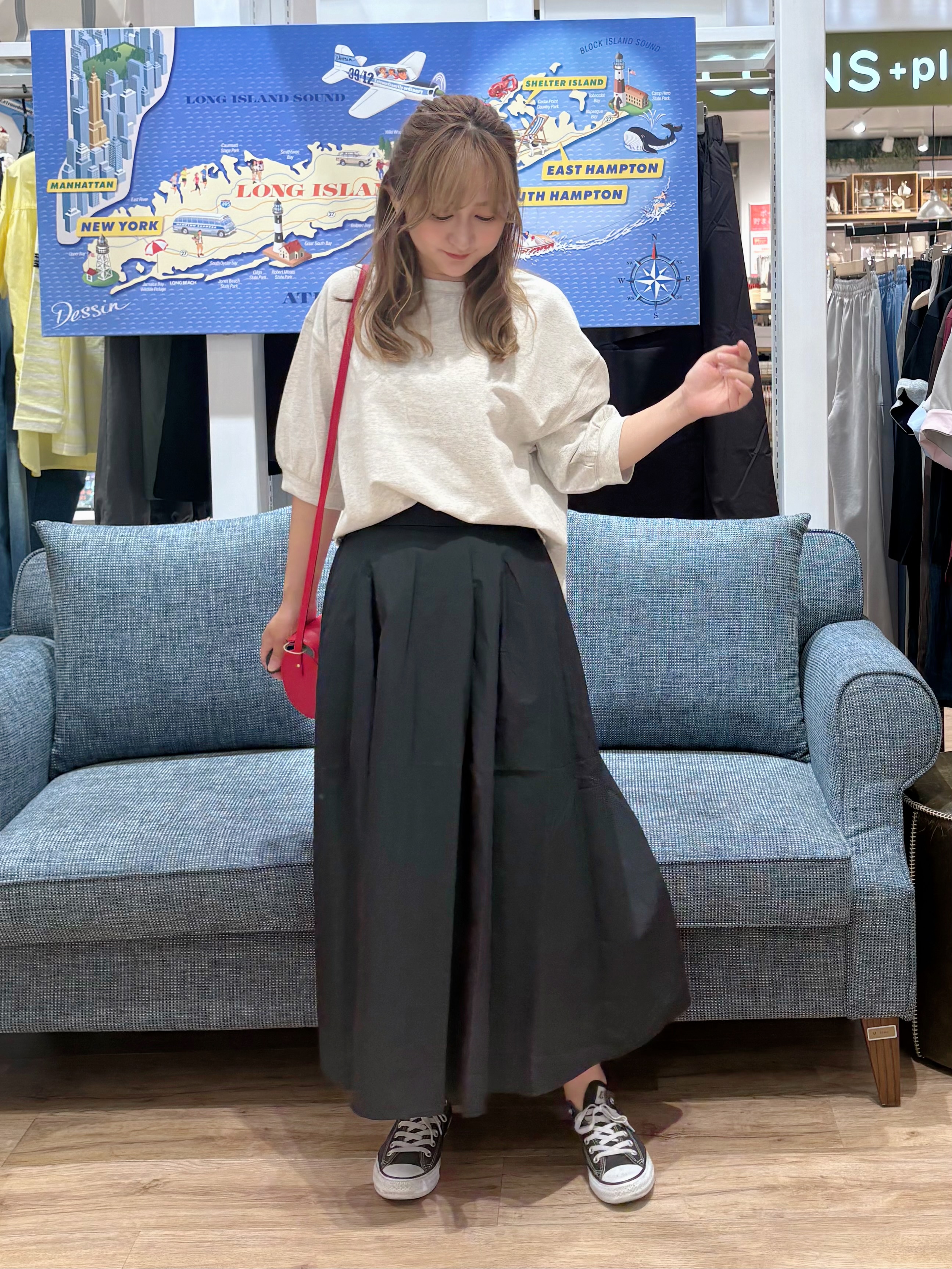 yuinaさんの「Dessin｜【高レビュー/洗える/XS-L】バックヘンリーミニ裏毛 5分袖」を使ったコーディネート
