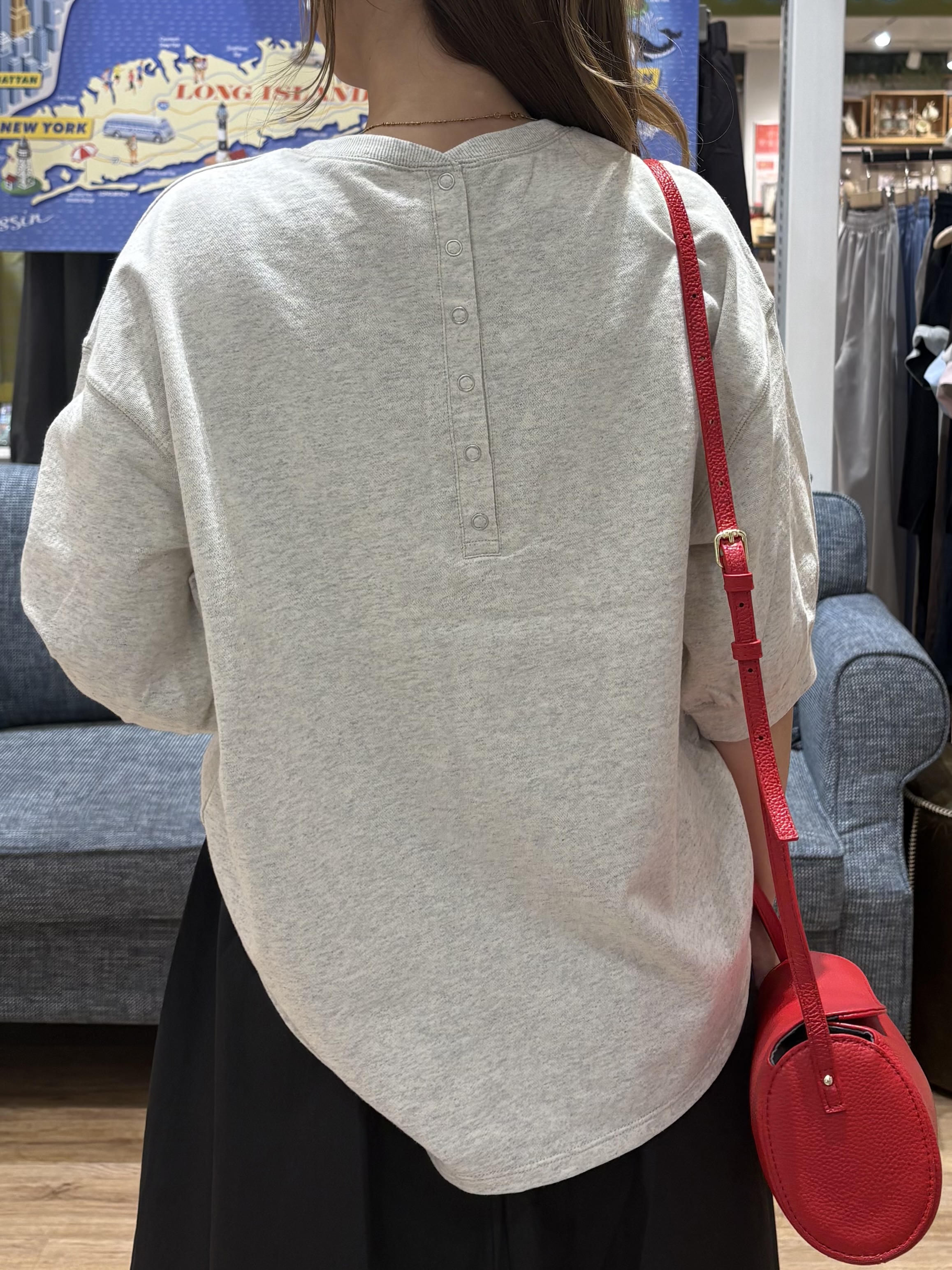 yuinaさんの「Dessin｜【高レビュー/洗える/XS-L】バックヘンリーミニ裏毛 5分袖」を使ったコーディネート