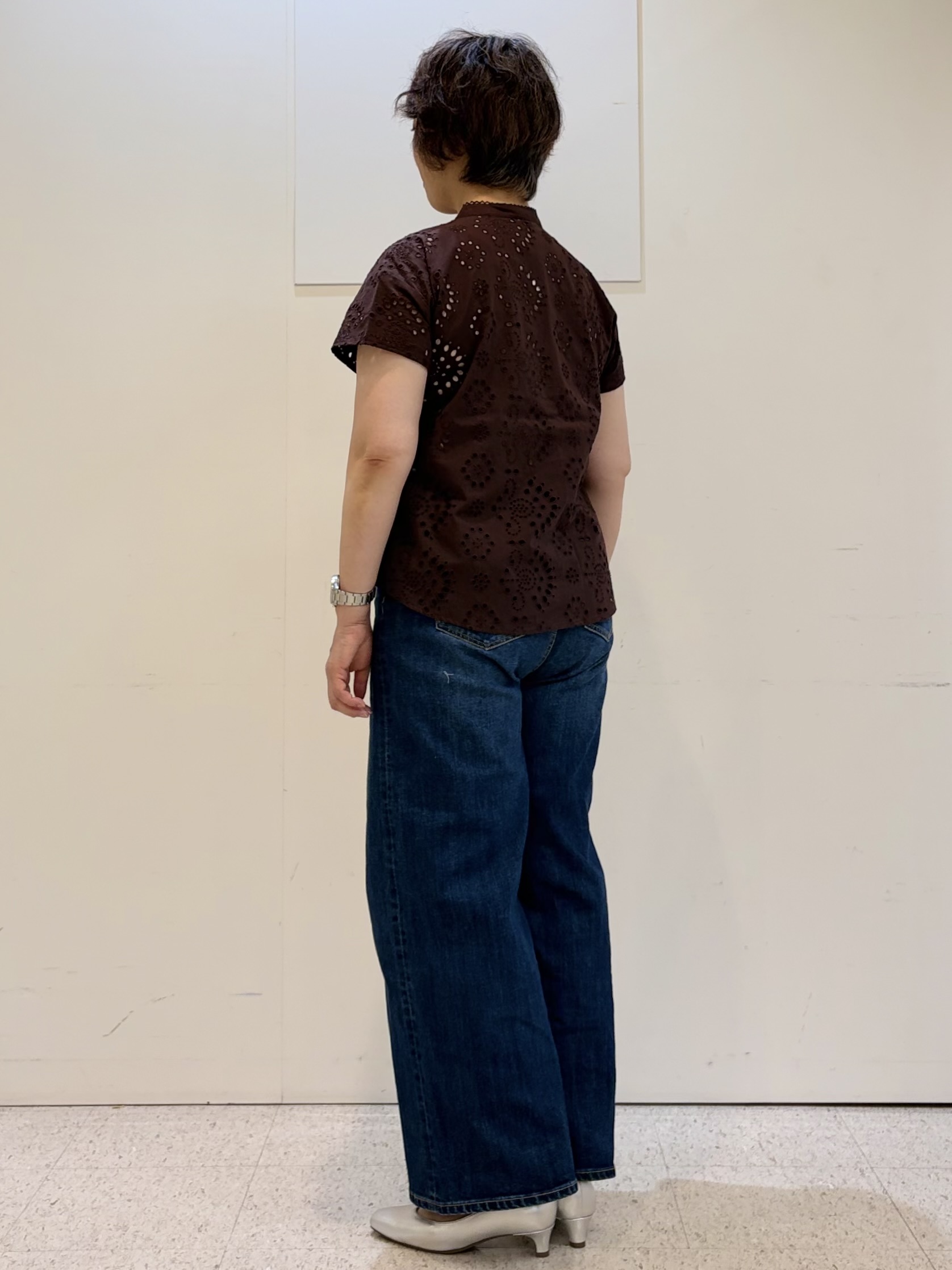 ヤスコさんの「Reflect｜【通勤◎】カットワーク刺繍レース シャツブラウス」を使ったコーディネート