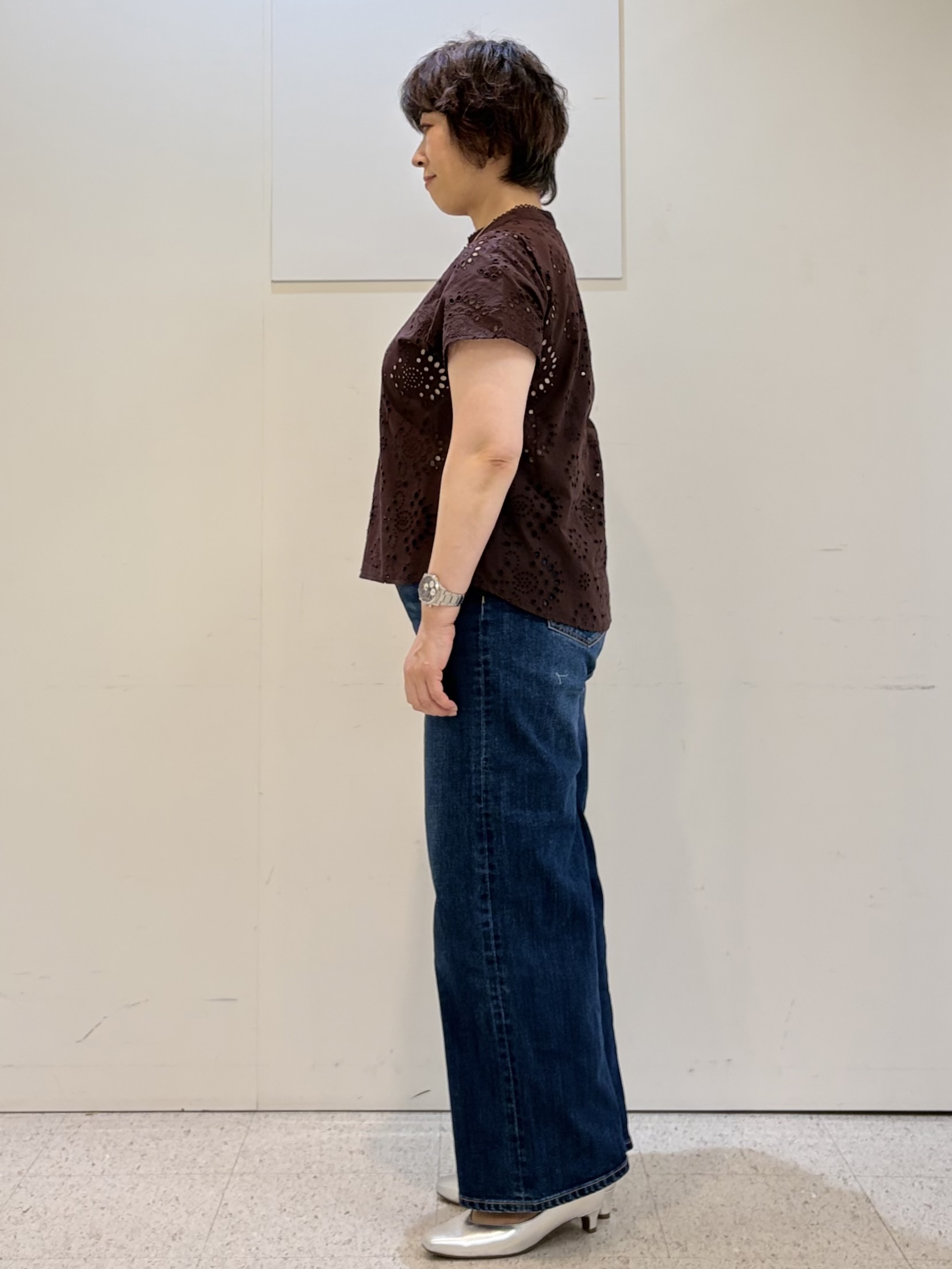ヤスコさんの「Reflect｜【通勤◎】カットワーク刺繍レース シャツブラウス」を使ったコーディネート