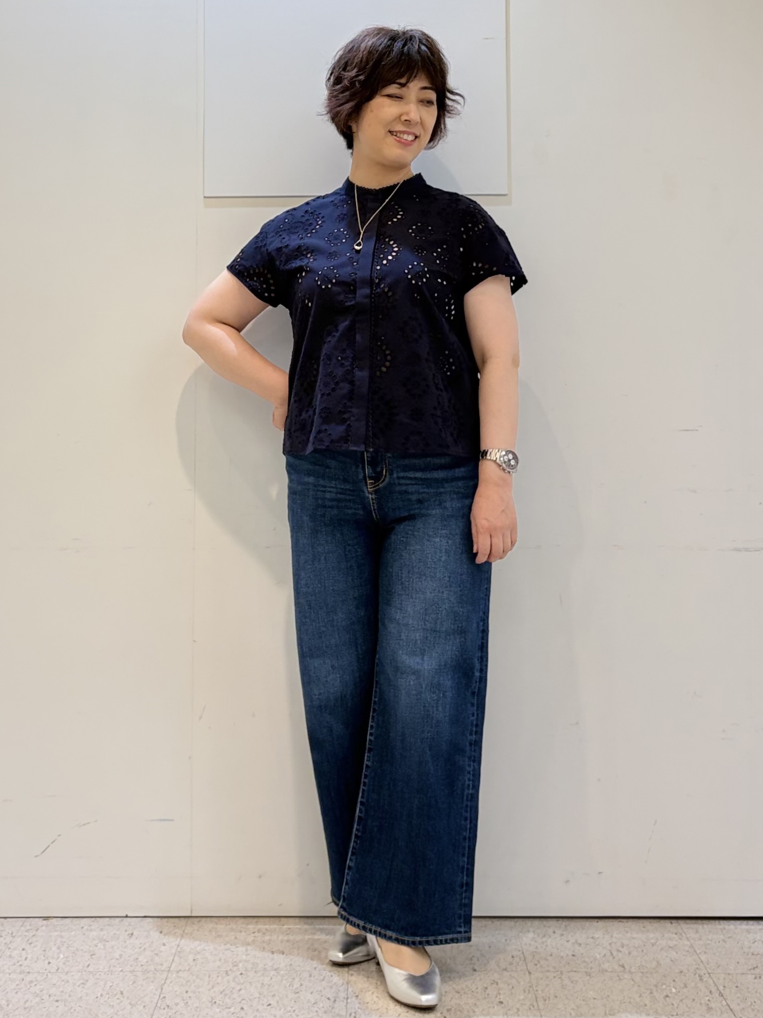 ヤスコさんの「Reflect｜フロントファスナーシアーブルゾン」を使ったコーディネート