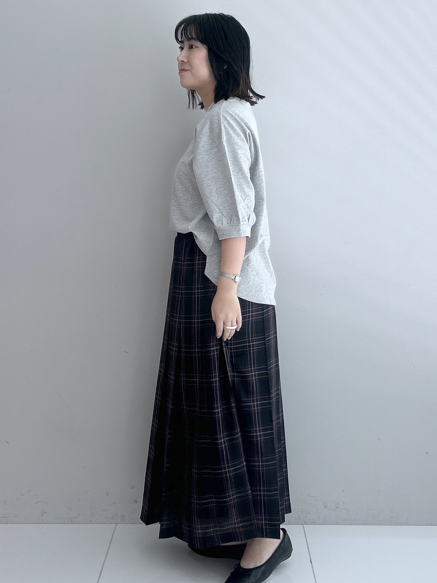 Hirokaさんの「Dessin｜【高レビュー/洗える/XS-L】バックヘンリーミニ裏毛 5分袖」を使ったコーディネート