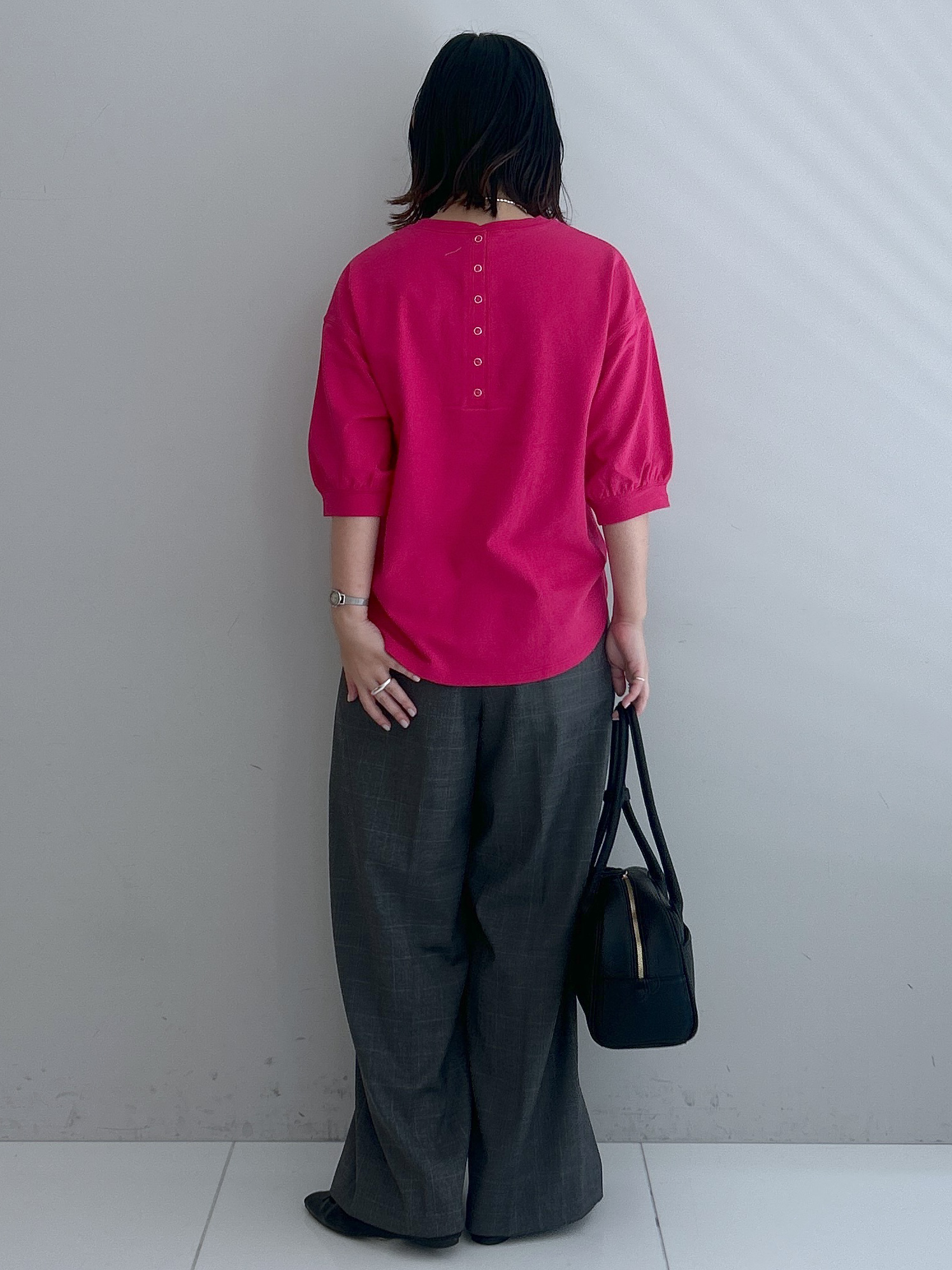 Hirokaさんの「Dessin｜【高レビュー/洗える/XS-L】バックヘンリーミニ裏毛 5分袖」を使ったコーディネート