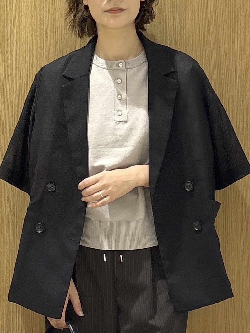 たけねぇさんの「OPAQUE.CLIP｜メッシュテーラードジャケット／チェック柄アソート【洗濯機OK】」を使ったコーディネート