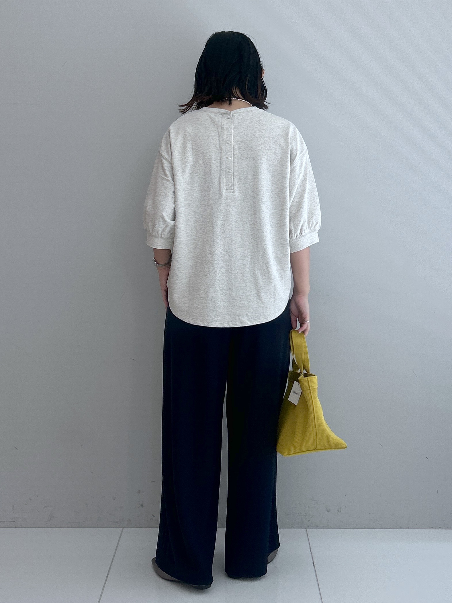 Hirokaさんの「Dessin｜【高レビュー/洗える/XS-L】バックヘンリーミニ裏毛 5分袖」を使ったコーディネート