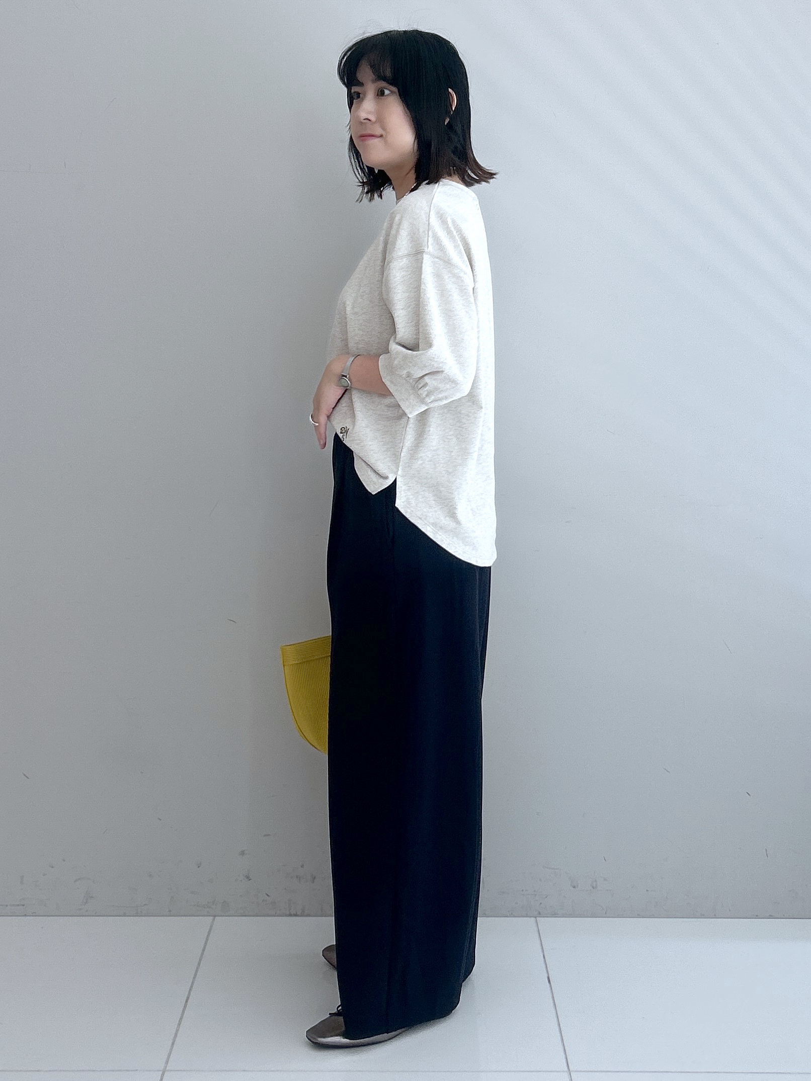 Hirokaさんの「Dessin｜【高レビュー/洗える/XS-L】バックヘンリーミニ裏毛 5分袖」を使ったコーディネート