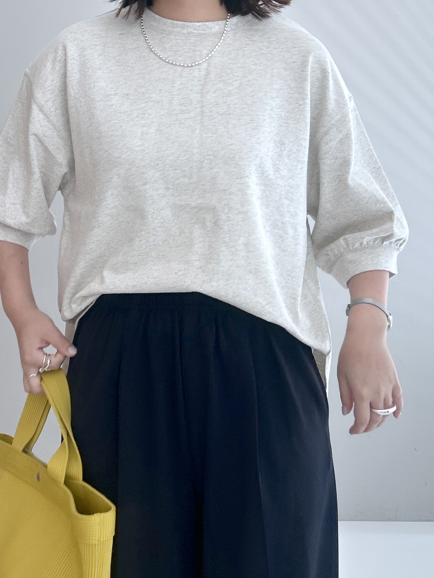 Hirokaさんの「Dessin｜【高レビュー/洗える/XS-L】バックヘンリーミニ裏毛 5分袖」を使ったコーディネート