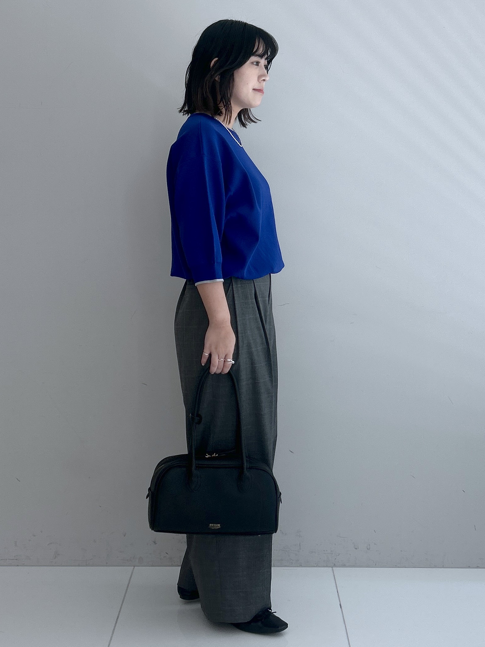 Hirokaさんの「Dessin｜【高レビュー/UVカット/洗濯機OK】6分袖配色ニット」を使ったコーディネート