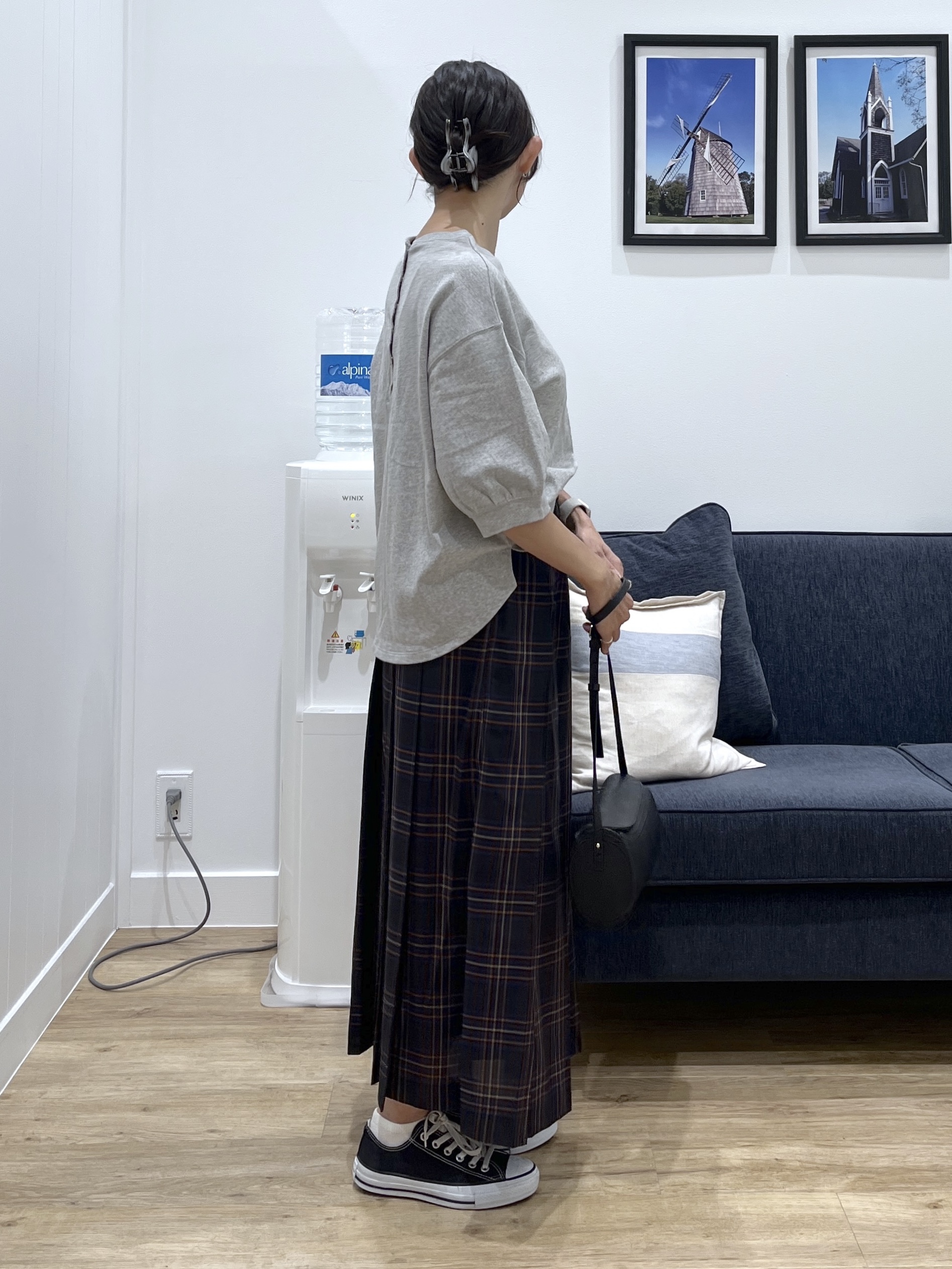 canaさんの「Dessin｜【高レビュー/洗える/XS-L】バックヘンリーミニ裏毛 5分袖」を使ったコーディネート
