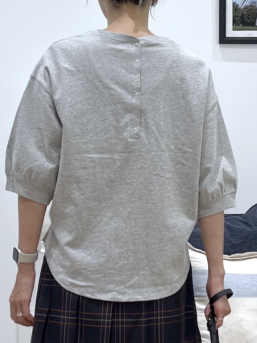 canaさんの「Dessin｜【高レビュー/洗える/XS-L】バックヘンリーミニ裏毛 5分袖」を使ったコーディネート