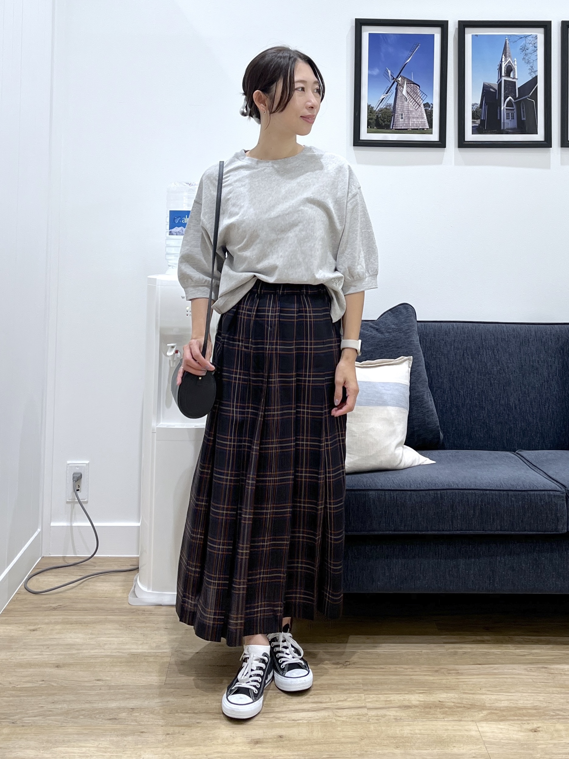 canaさんの「Dessin｜【高レビュー/洗える/XS-L】バックヘンリーミニ裏毛 5分袖」を使ったコーディネート