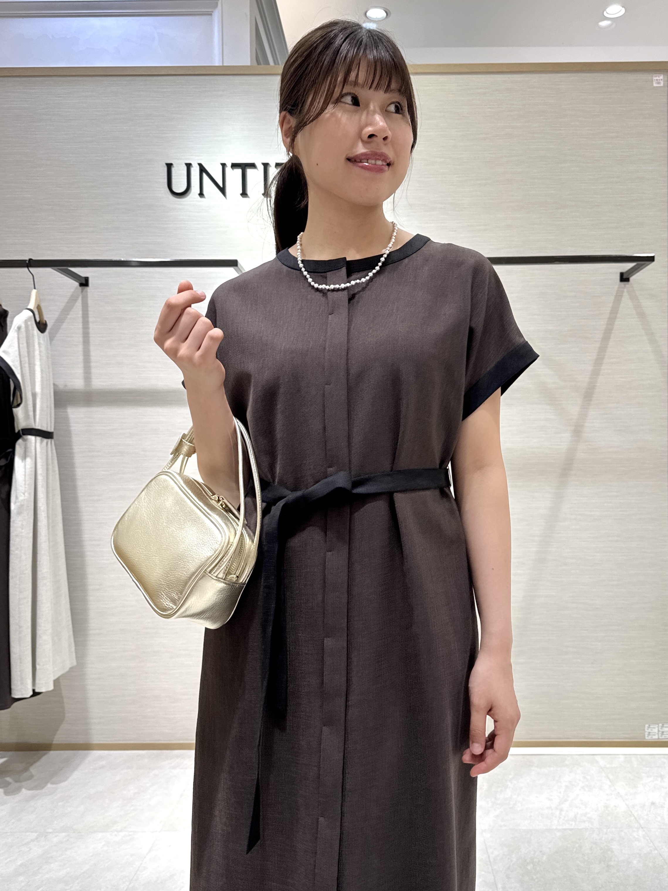 nanaさんの「UNTITLED｜【接触冷感/UVカット/イージーケア】配色ラインワンピース」を使ったコーディネート