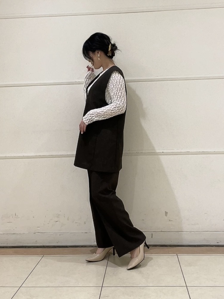 watanabeさんの「UNTITLED｜【洗える／UVケア】リネン風チュニックベスト」を使ったコーディネート