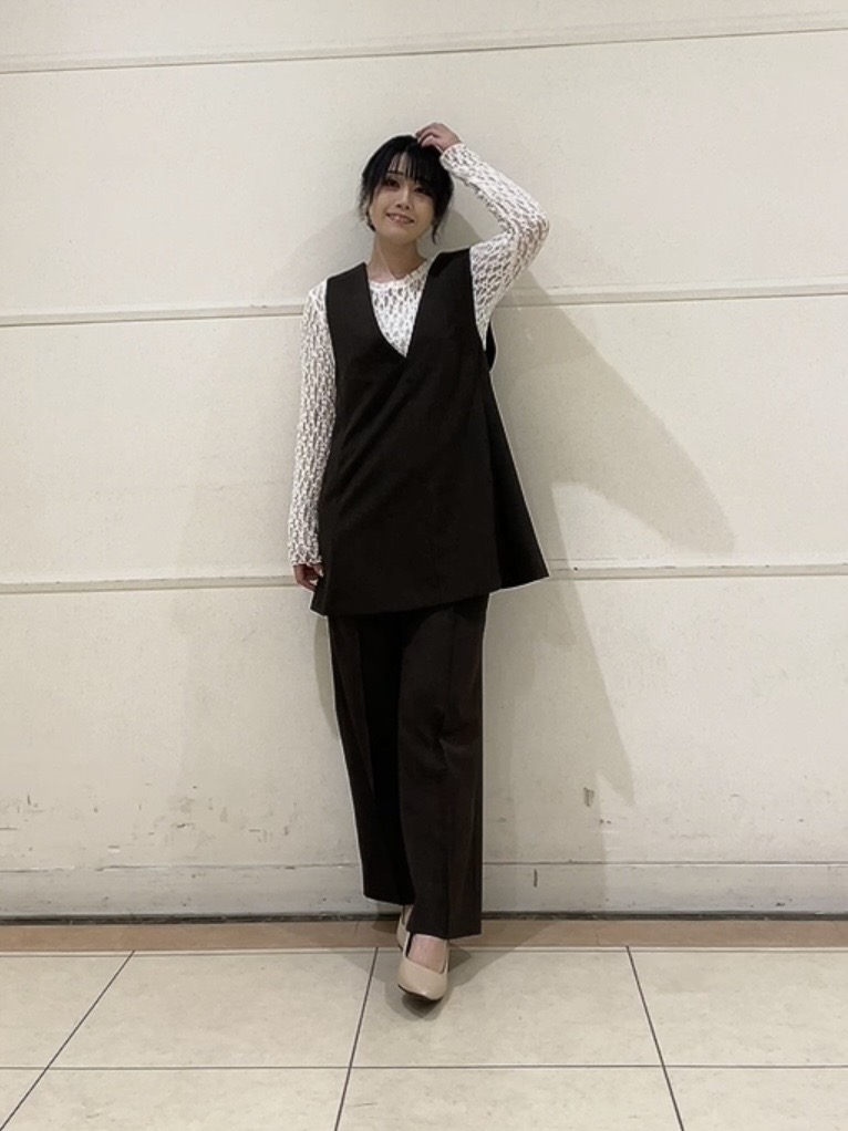 watanabeさんの「UNTITLED｜【洗える／UVケア】リネン風チュニックベスト」を使ったコーディネート