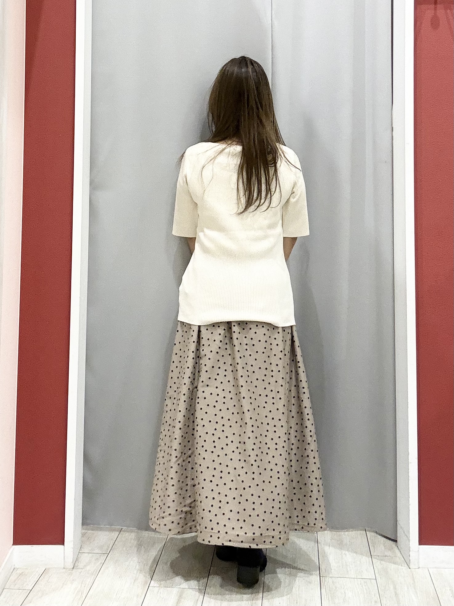 shioさんの「SHOO･LA･RUE｜【毛玉になりにくい/洗濯機可/S-LL】大人上品な 5分袖スクエアトップス」を使ったコーディネート