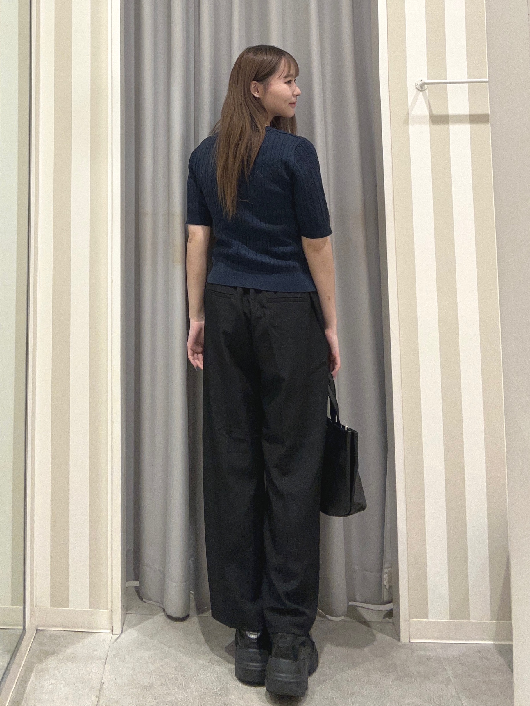 美空さんの「SHOO･LA･RUE｜【洗濯機可/S-LL】上品見え ミニケーブルニット」を使ったコーディネート