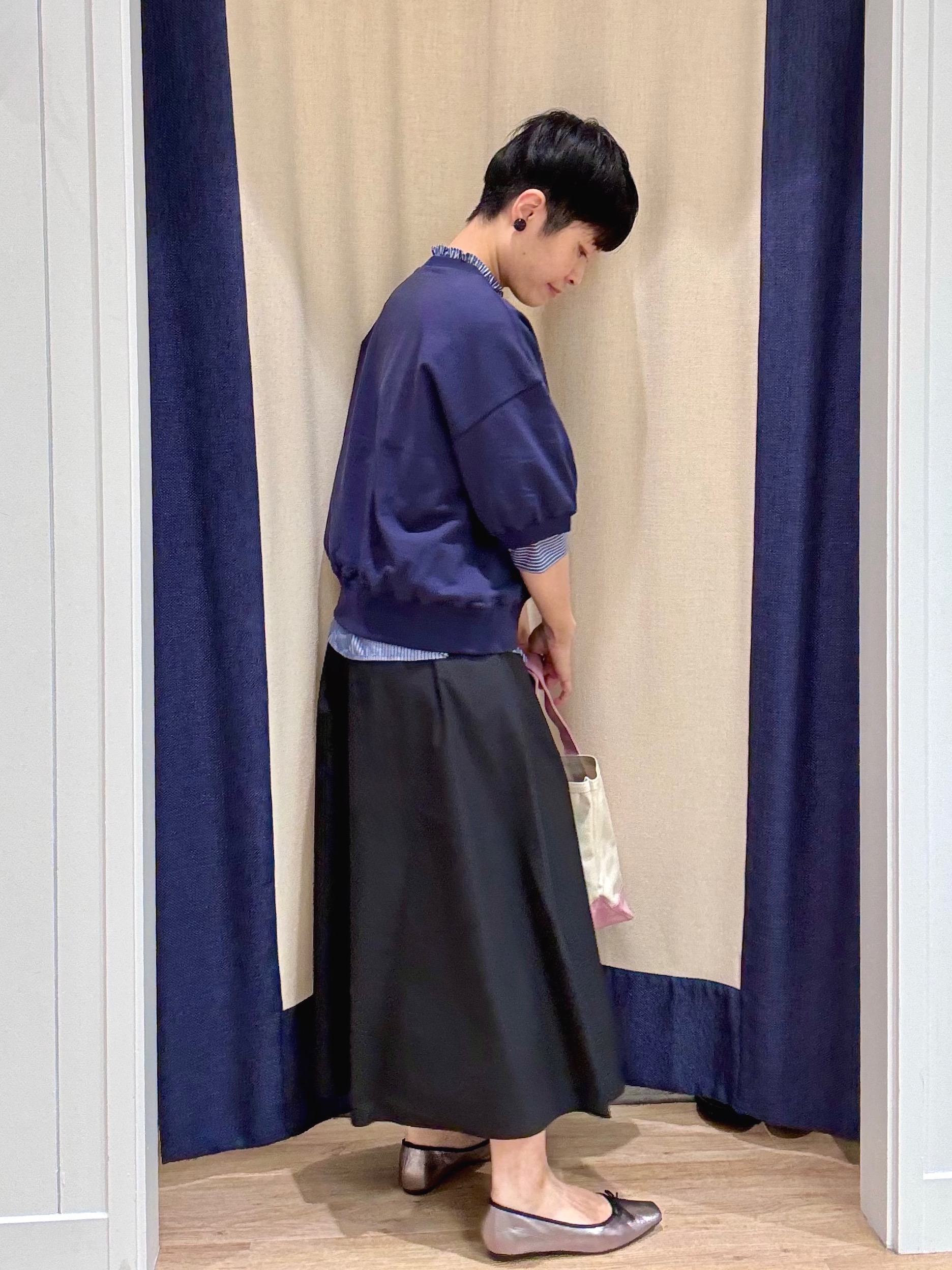 Suzuさんの「Dessin｜ハーフスリーブロゴプルオーバー」を使ったコーディネート