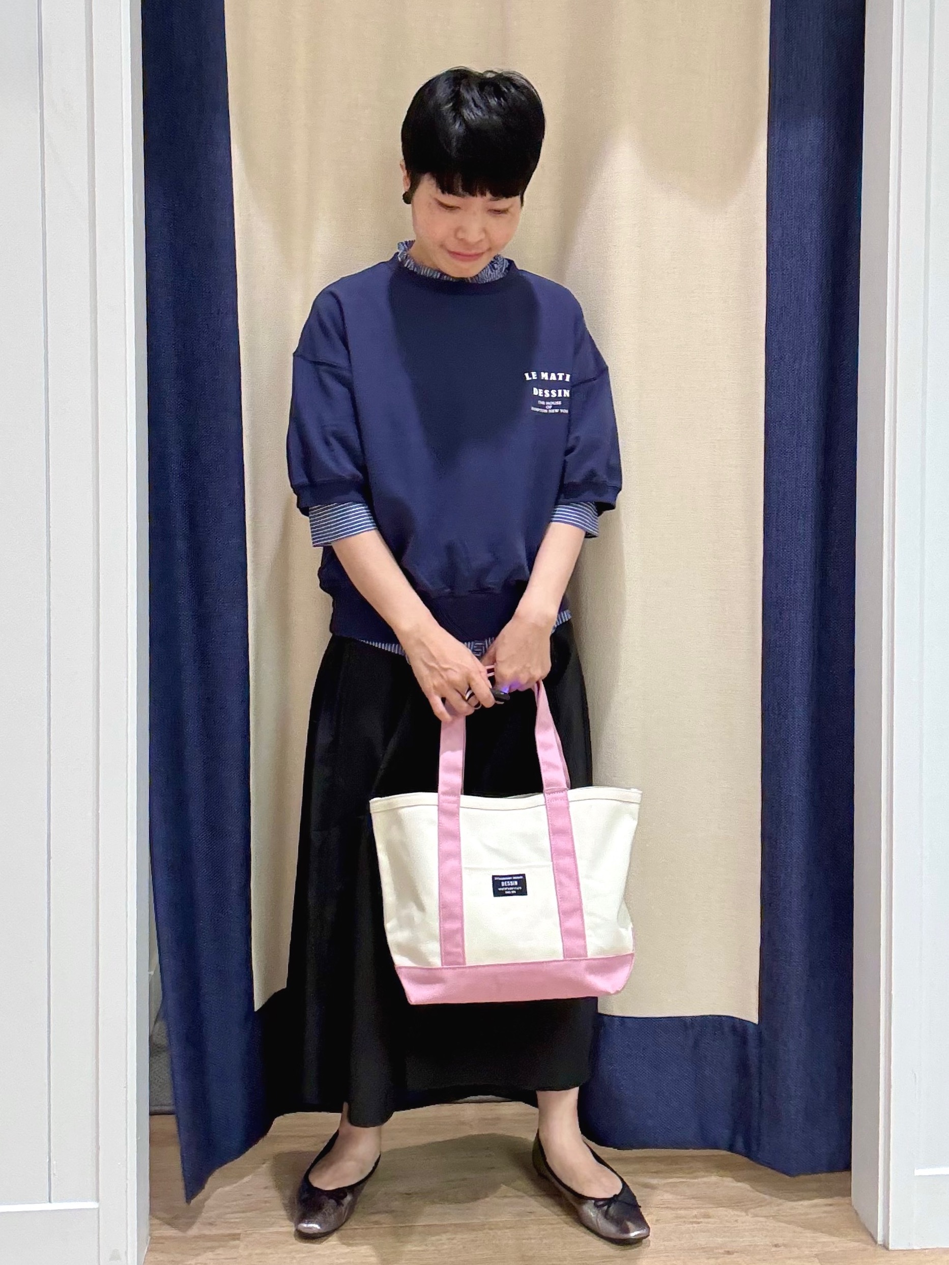 Suzuさんの「Dessin｜ハーフスリーブロゴプルオーバー」を使ったコーディネート