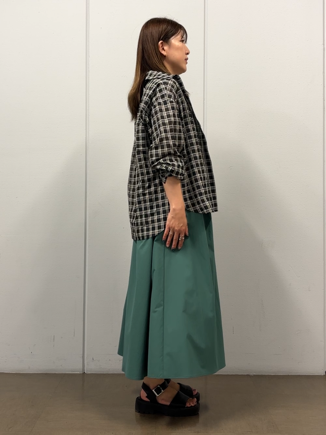 SaKiさんの「UNTITLED｜【残暑も快適/接触冷感/UVカット/吸水速乾】Aラインロングワンピース」を使ったコーディネート